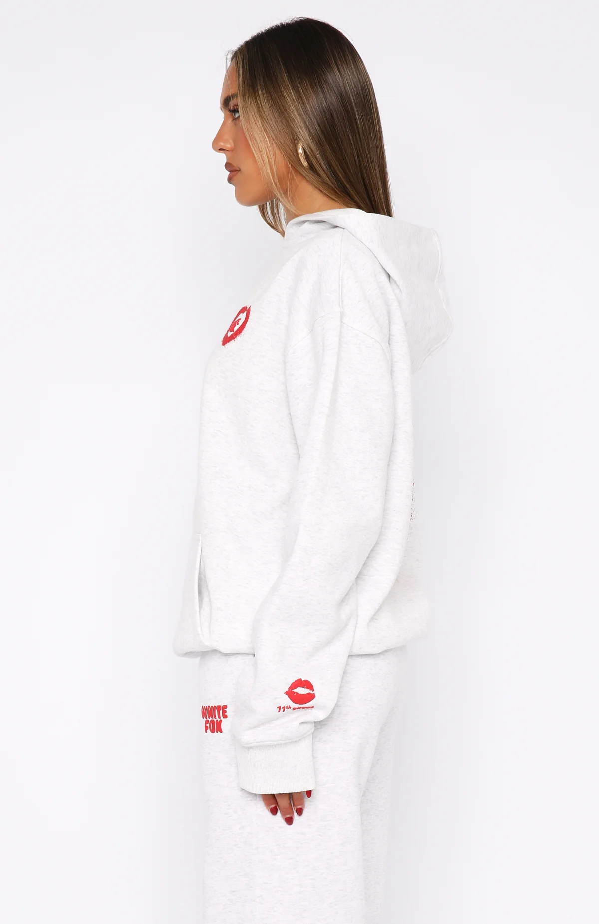 11th Street City Girl At Heart Oversized Hoodie Cherry Glaze - Image 4