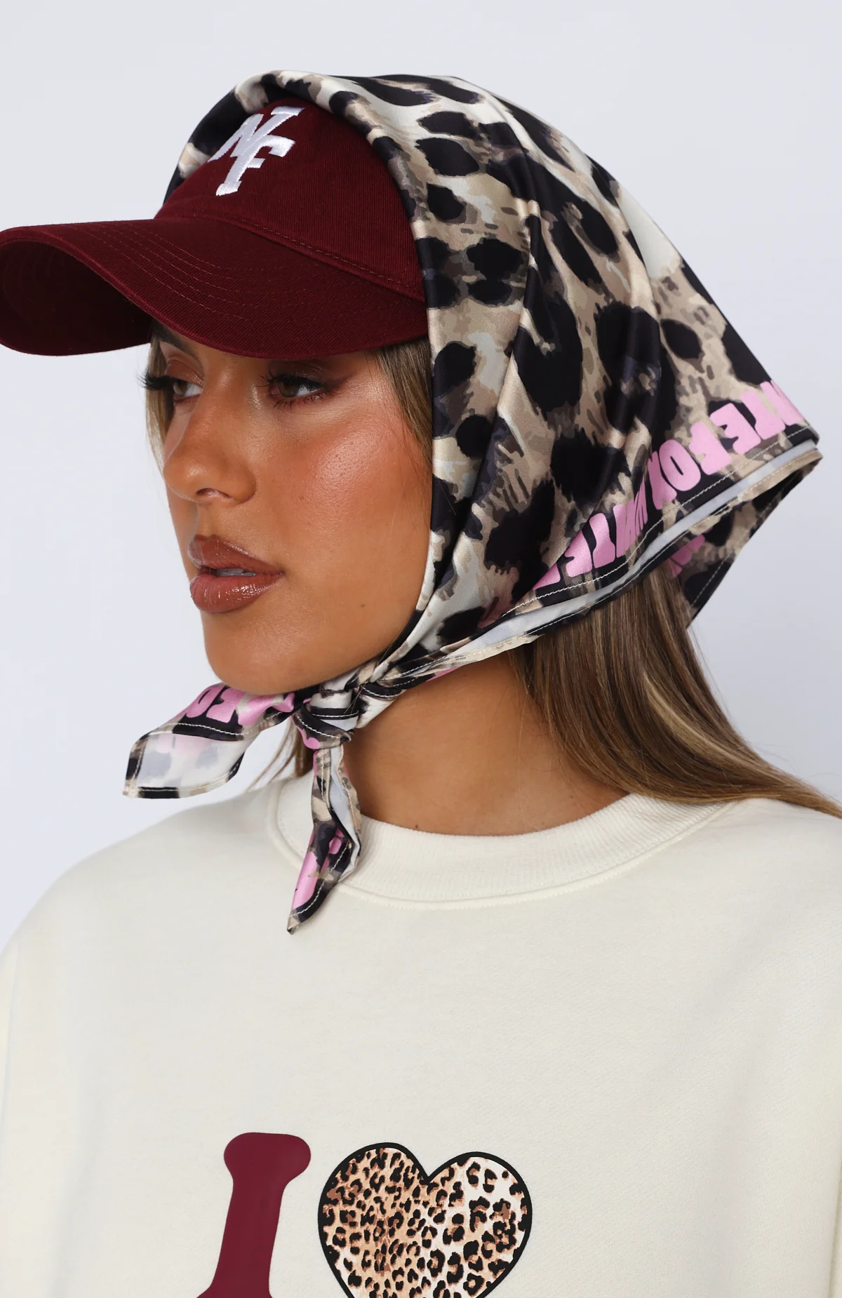 11th Street She's So Lucky Head Scarf Leopard Splice - Image 2