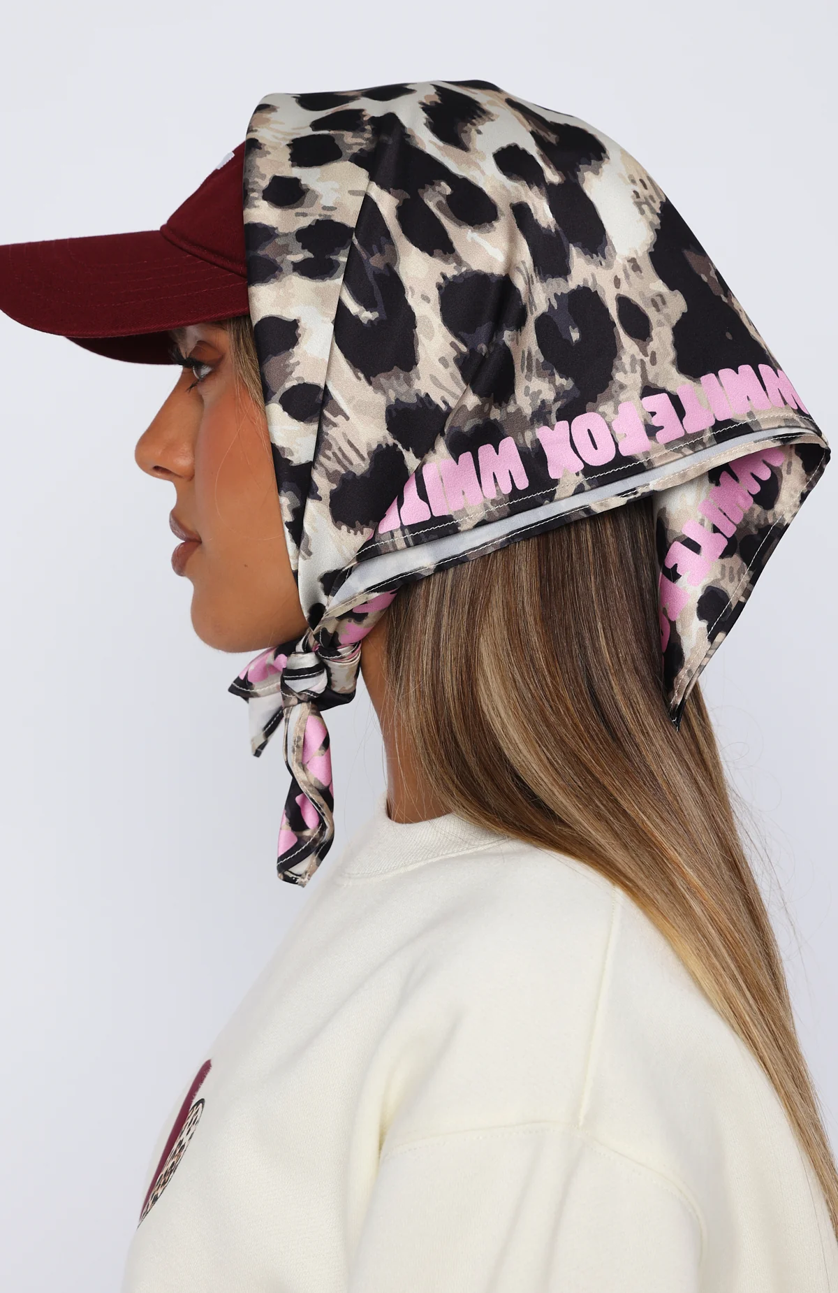 11th Street She's So Lucky Head Scarf Leopard Splice - Image 4