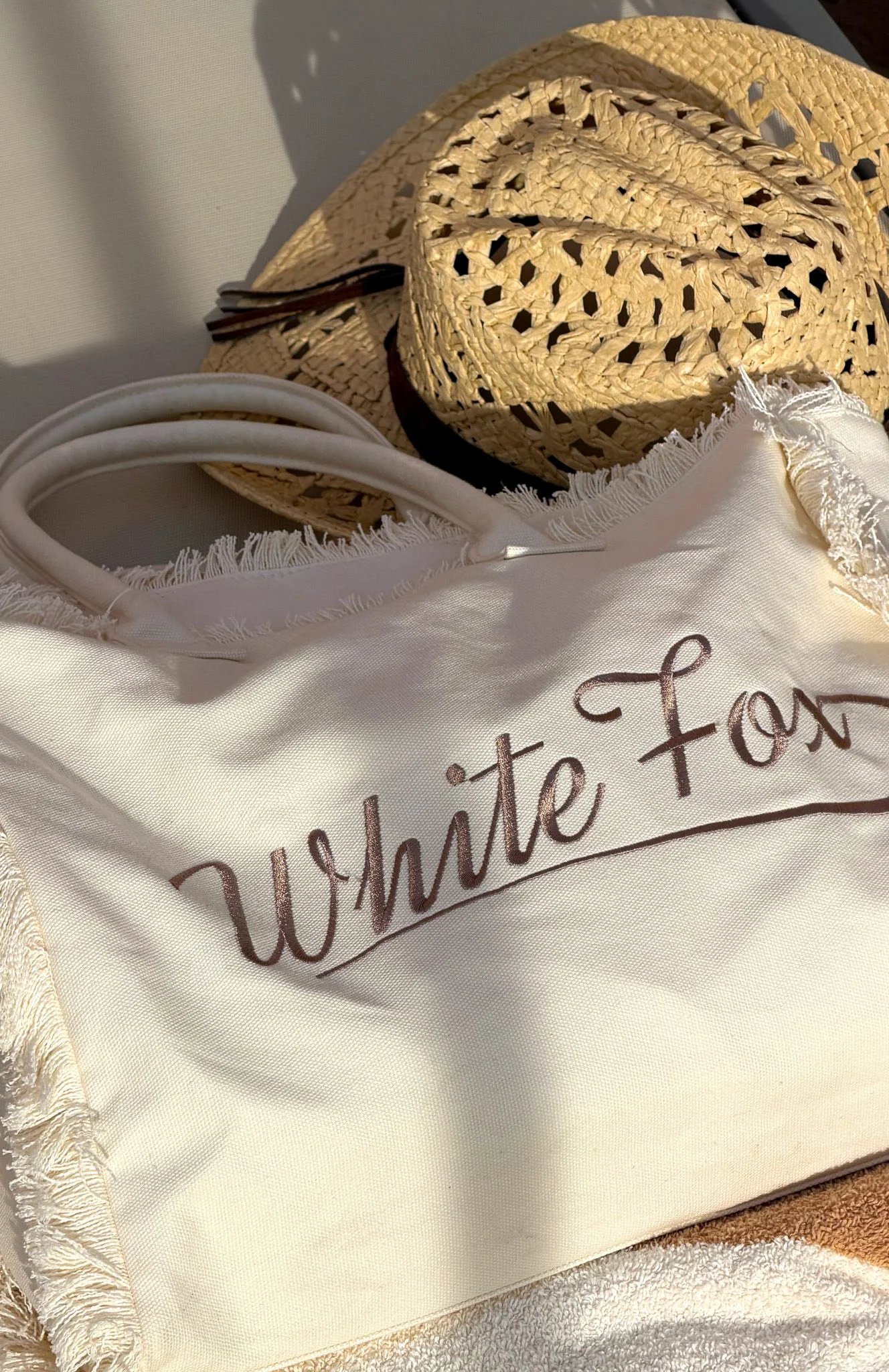 Addyson Beach Tote Bag Cream - Image 5