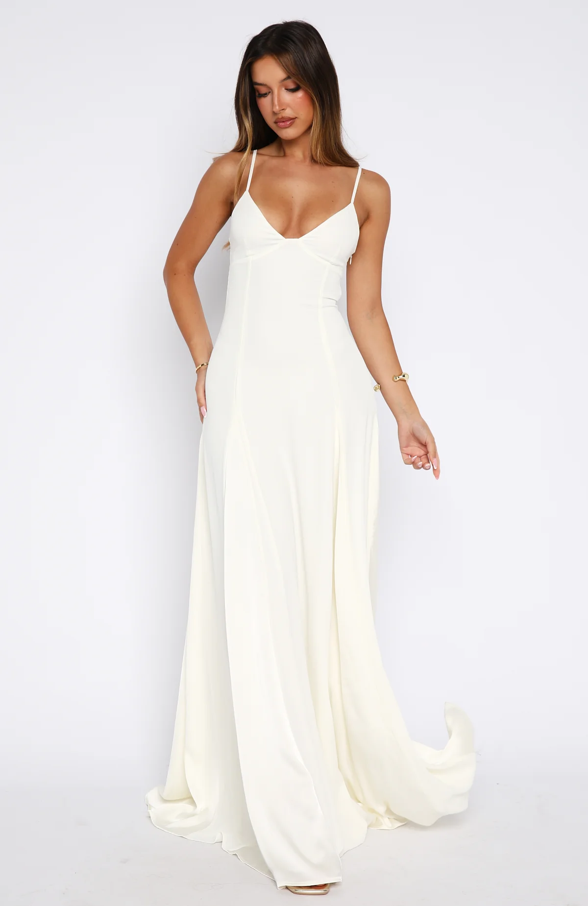 Afterparty Elegance Maxi Dress Off White - Image 3