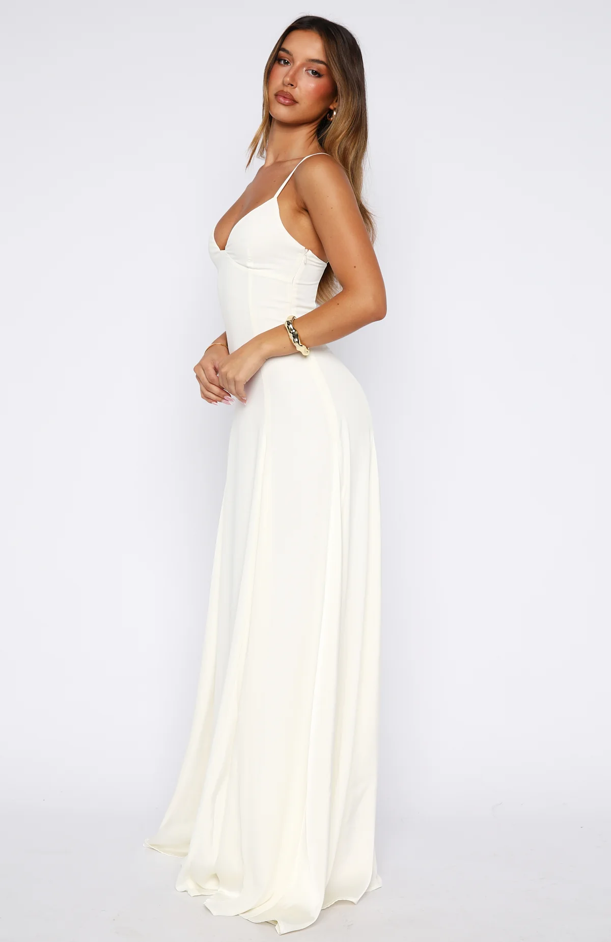 Afterparty Elegance Maxi Dress Off White - Image 4