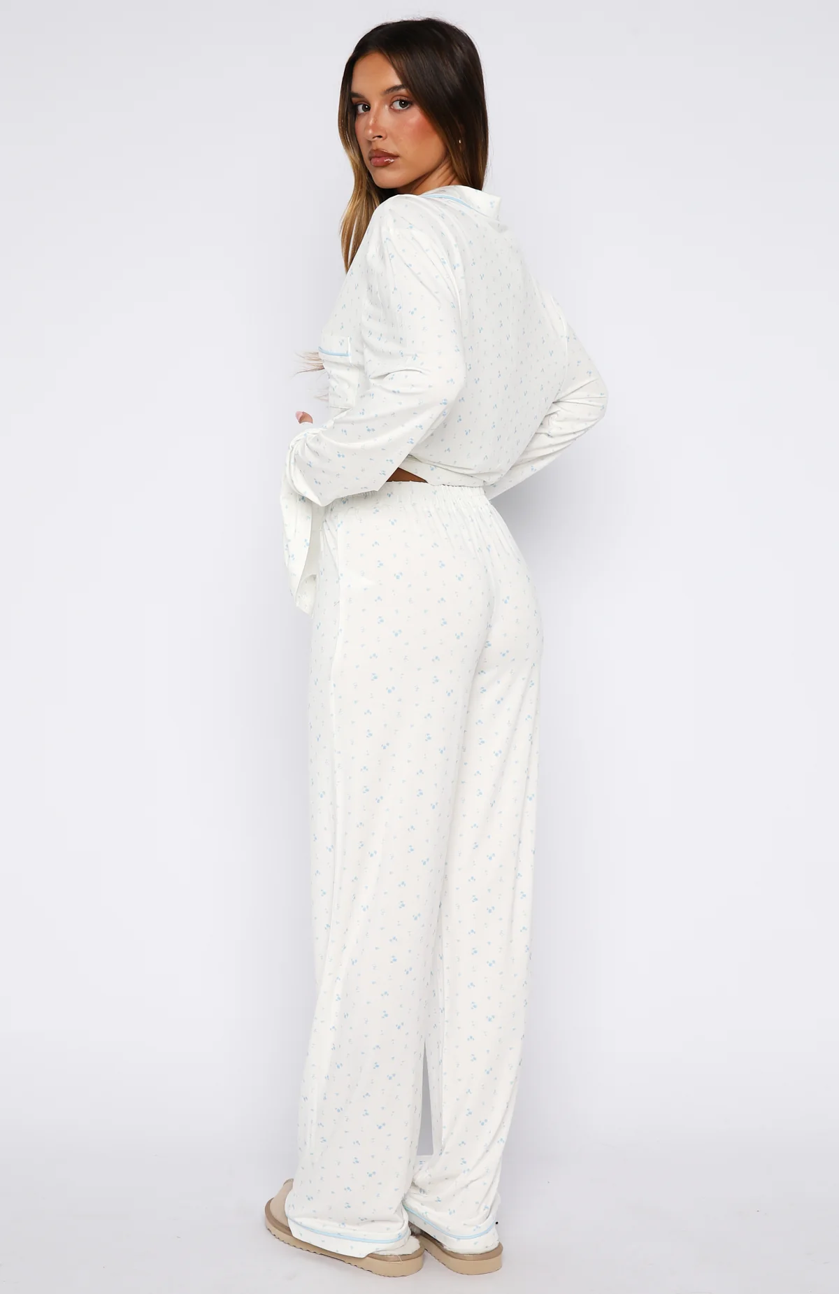 Airplane Mode Modal Wide Leg Pyjama Pants Bluebell Blossom - Image 4