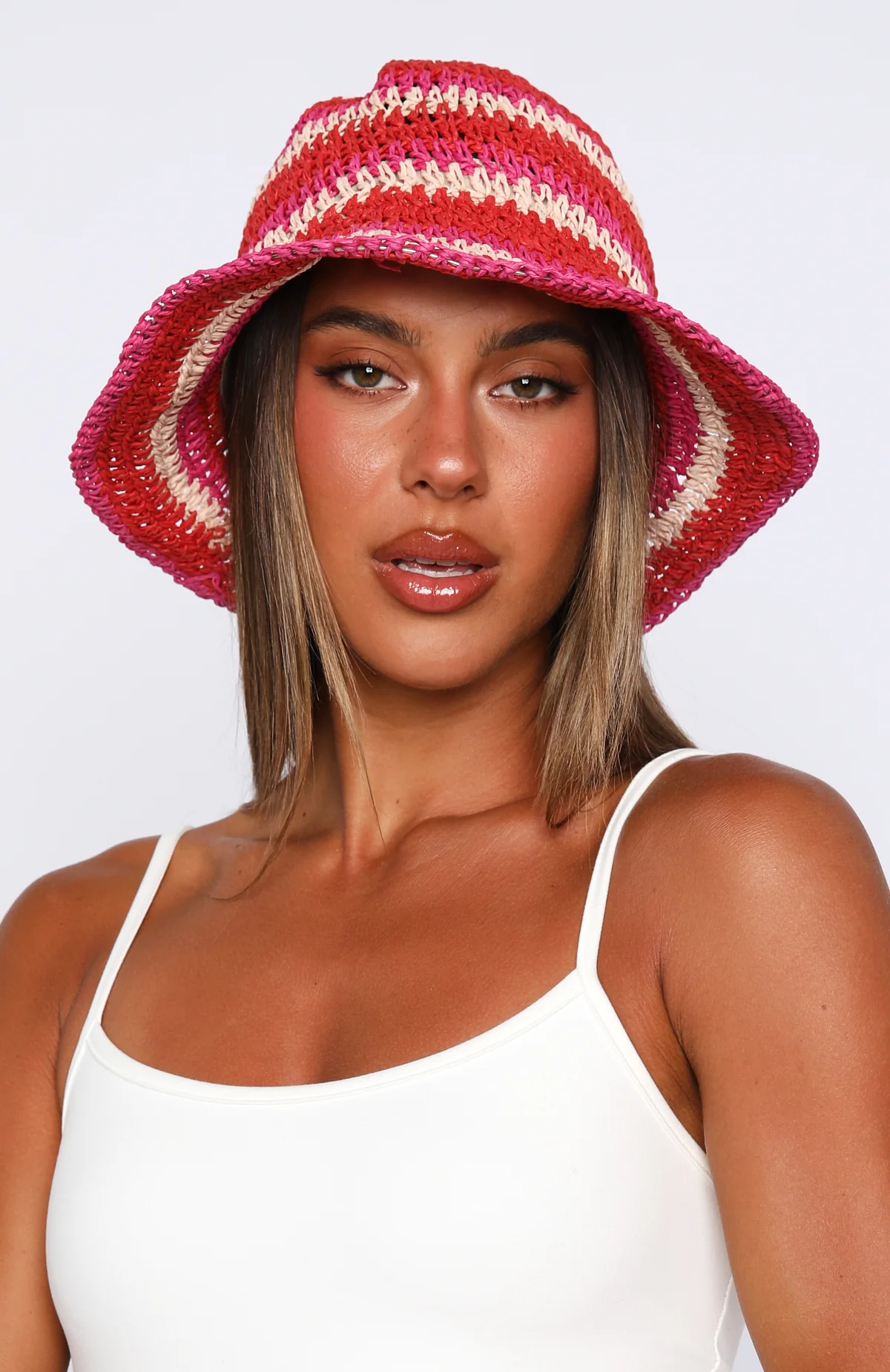 Aisling Bucket Hat Red/Pink/Light Pink - Image 2
