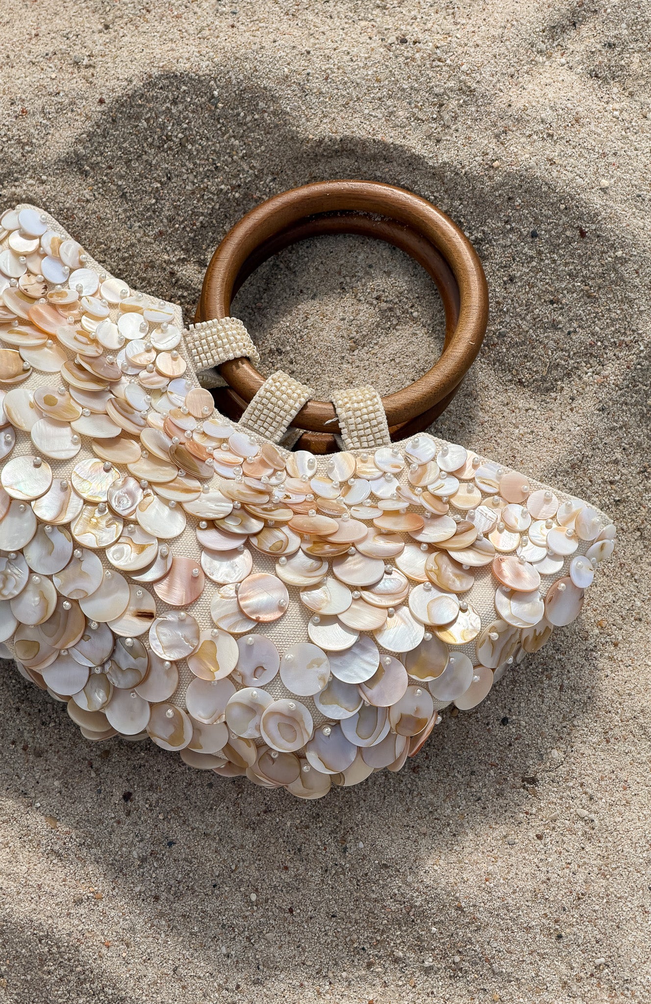 Alessandra Shell Top Handle Bag Cream - Image 4