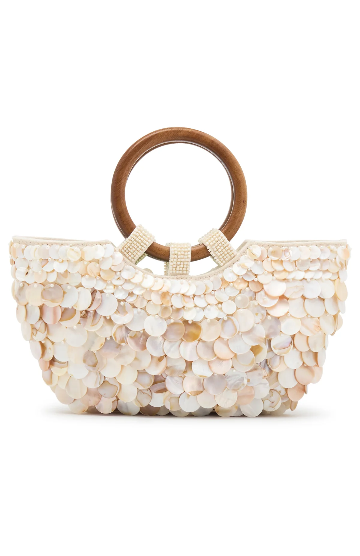 Alessandra Shell Top Handle Bag Cream - Image 7