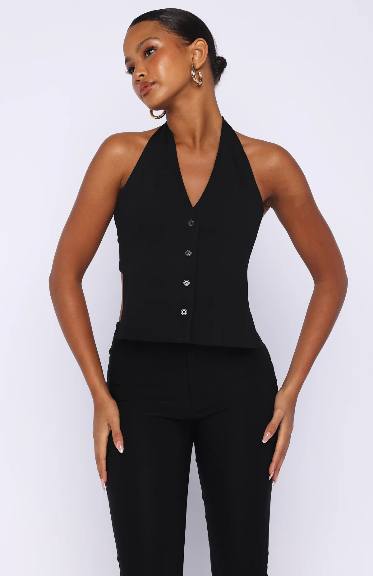 All I Needed Halter Top Black - Image 3
