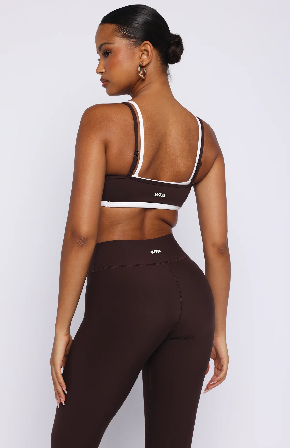 All The Glory Sports Bra Dark Chocolate/White - Image 4