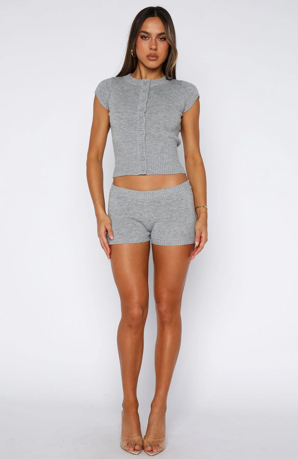 Almost Love Knit Shorts Grey - Image 6