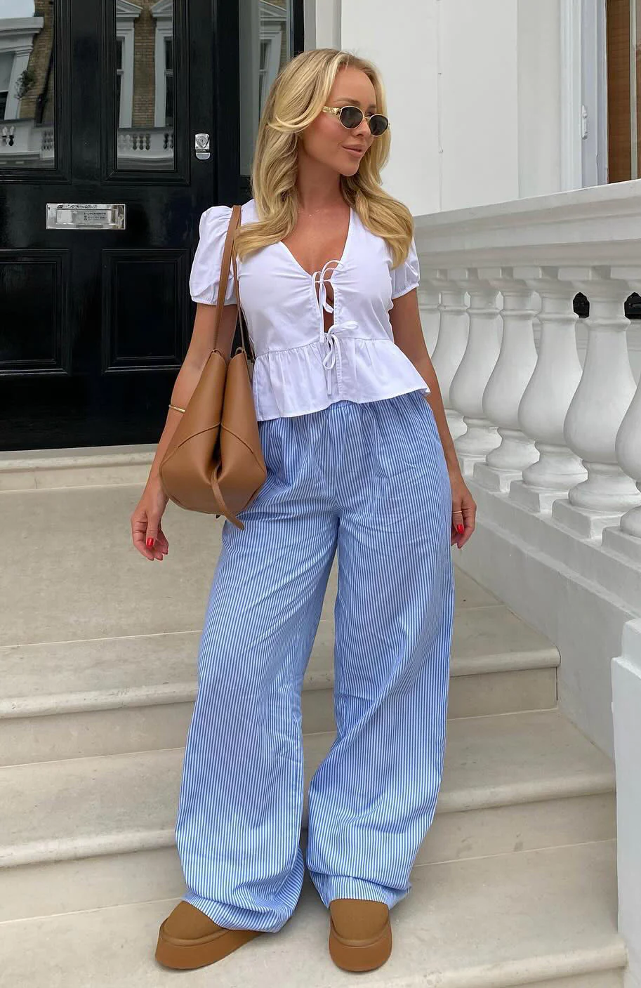 Always About Us Stripe Pants Light Blue - Image 9