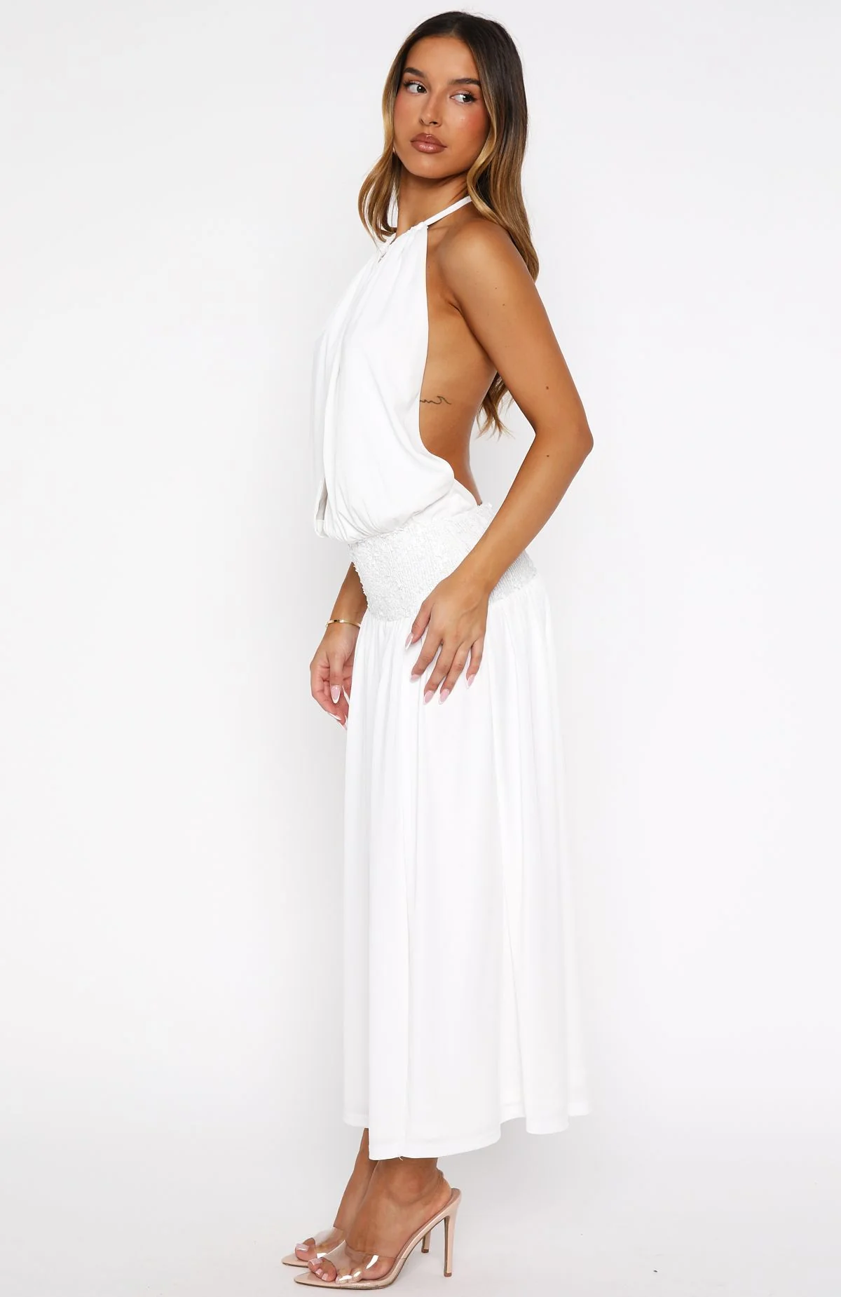 Always Evolving Halter Midi Dress White - Image 4