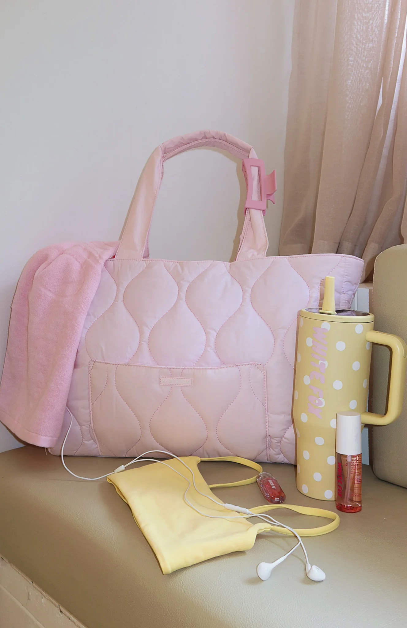 Always Moving Quilted Tote Bag Ballet Pink - Image 5