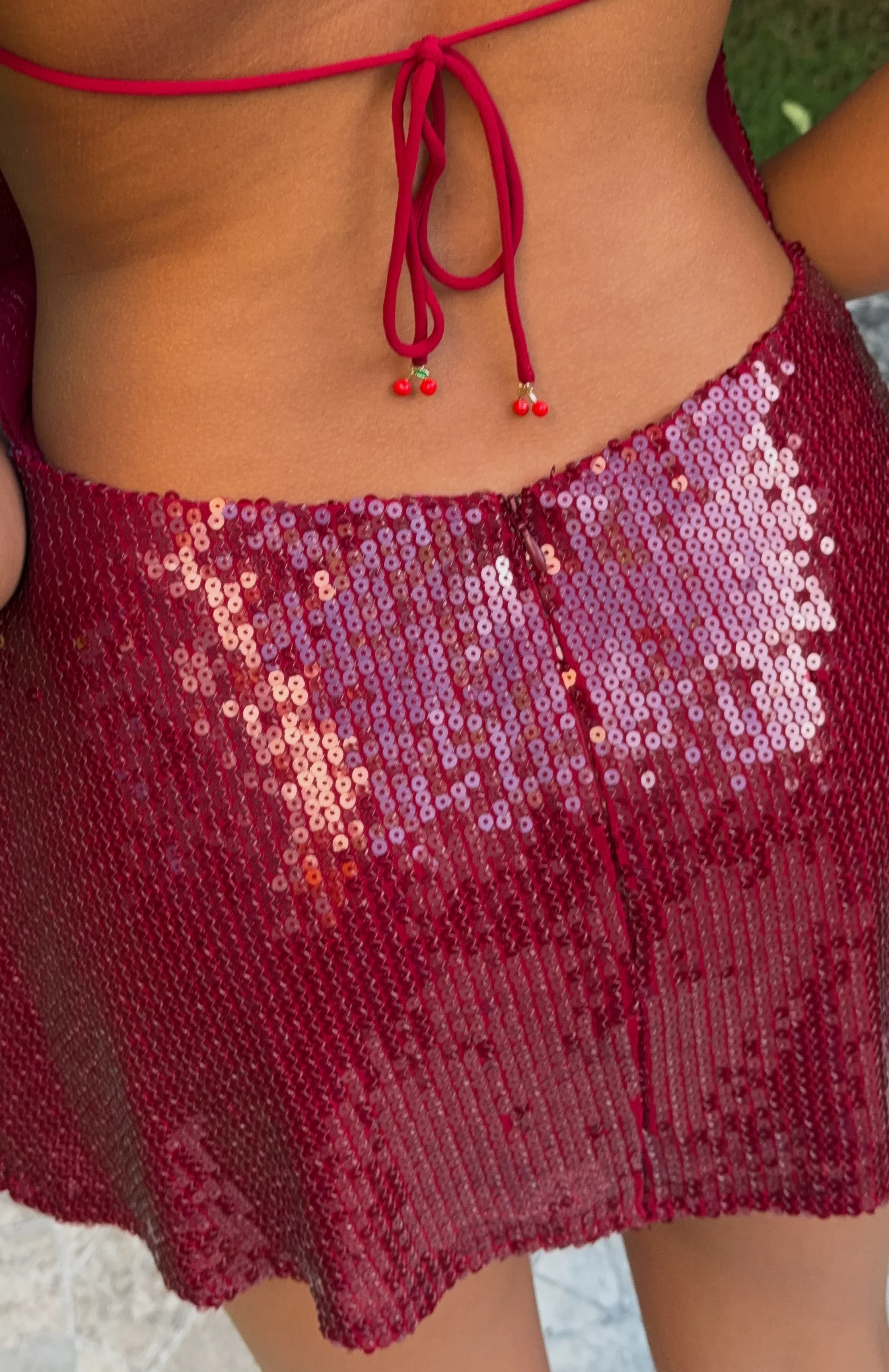 Amnesia Sequin Mini Dress Scarlett Flame - Image 2