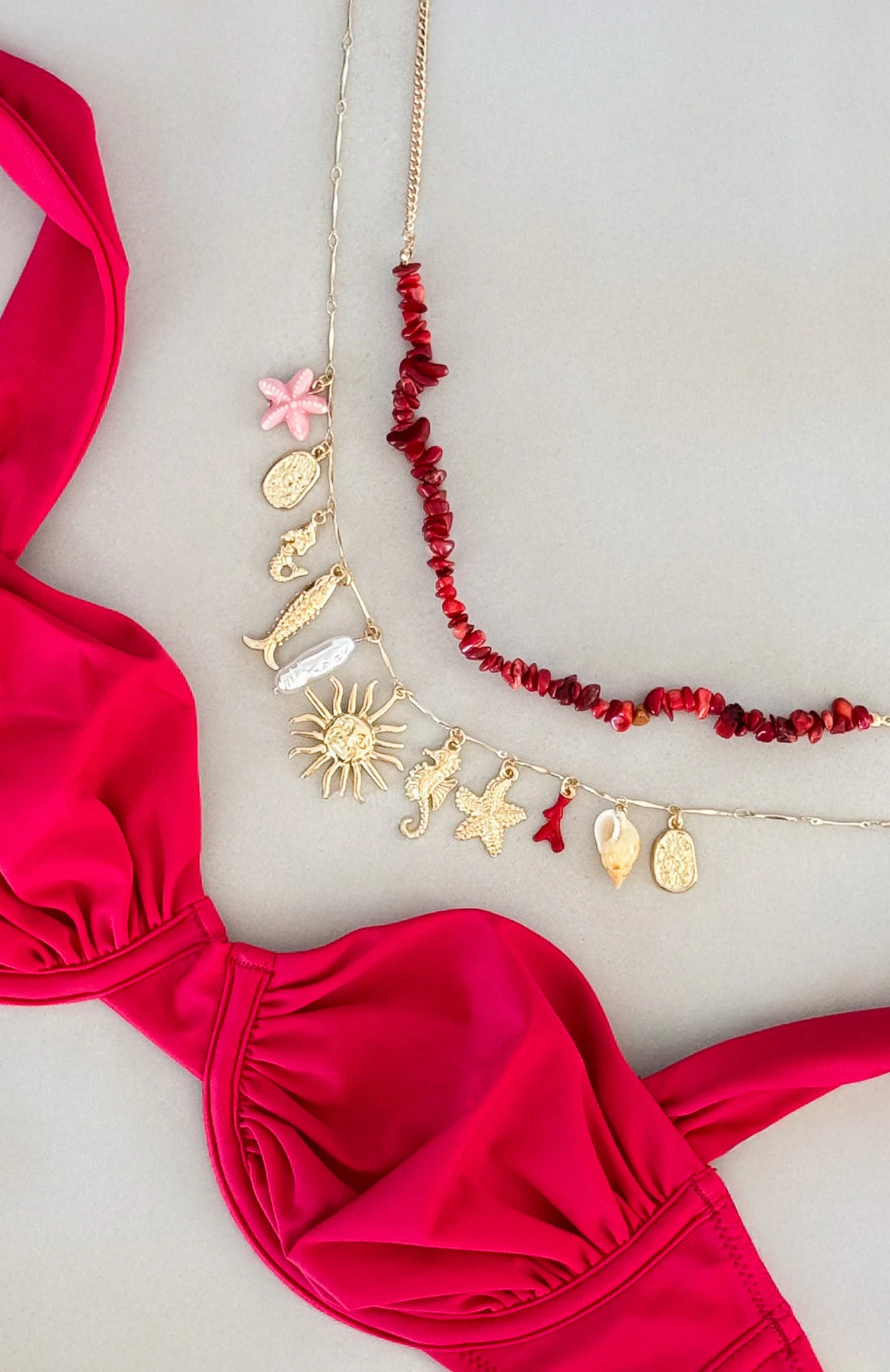 Anakin Necklace Set Gold/Red - Image 3