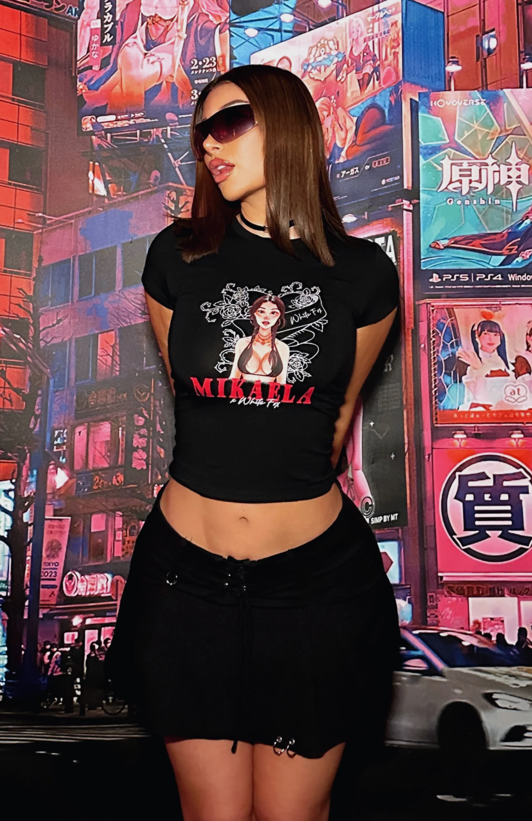 Anime Mik Baby Tee Black - Image 5