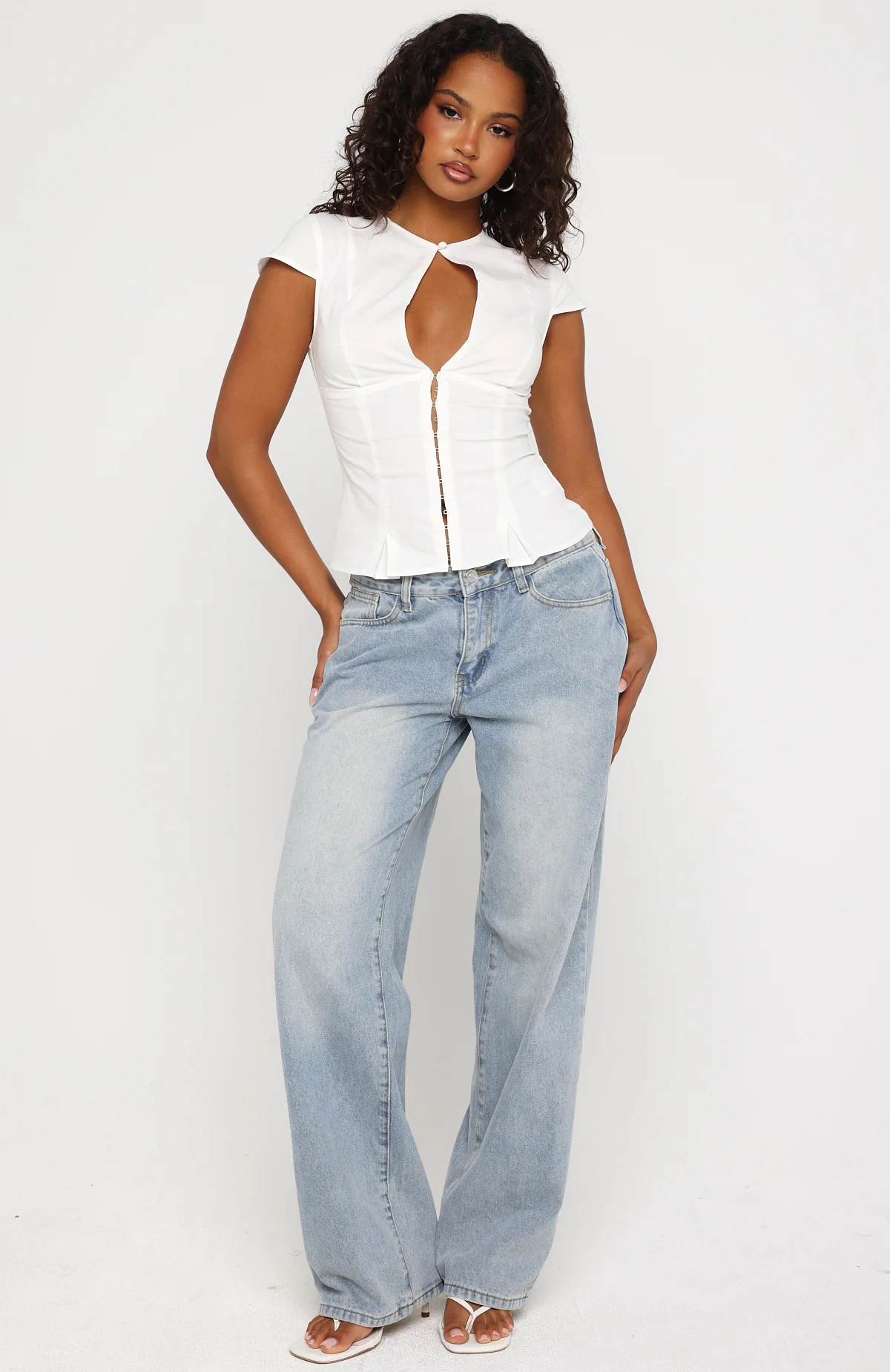 Another Chance Cutout Top White - Image 5
