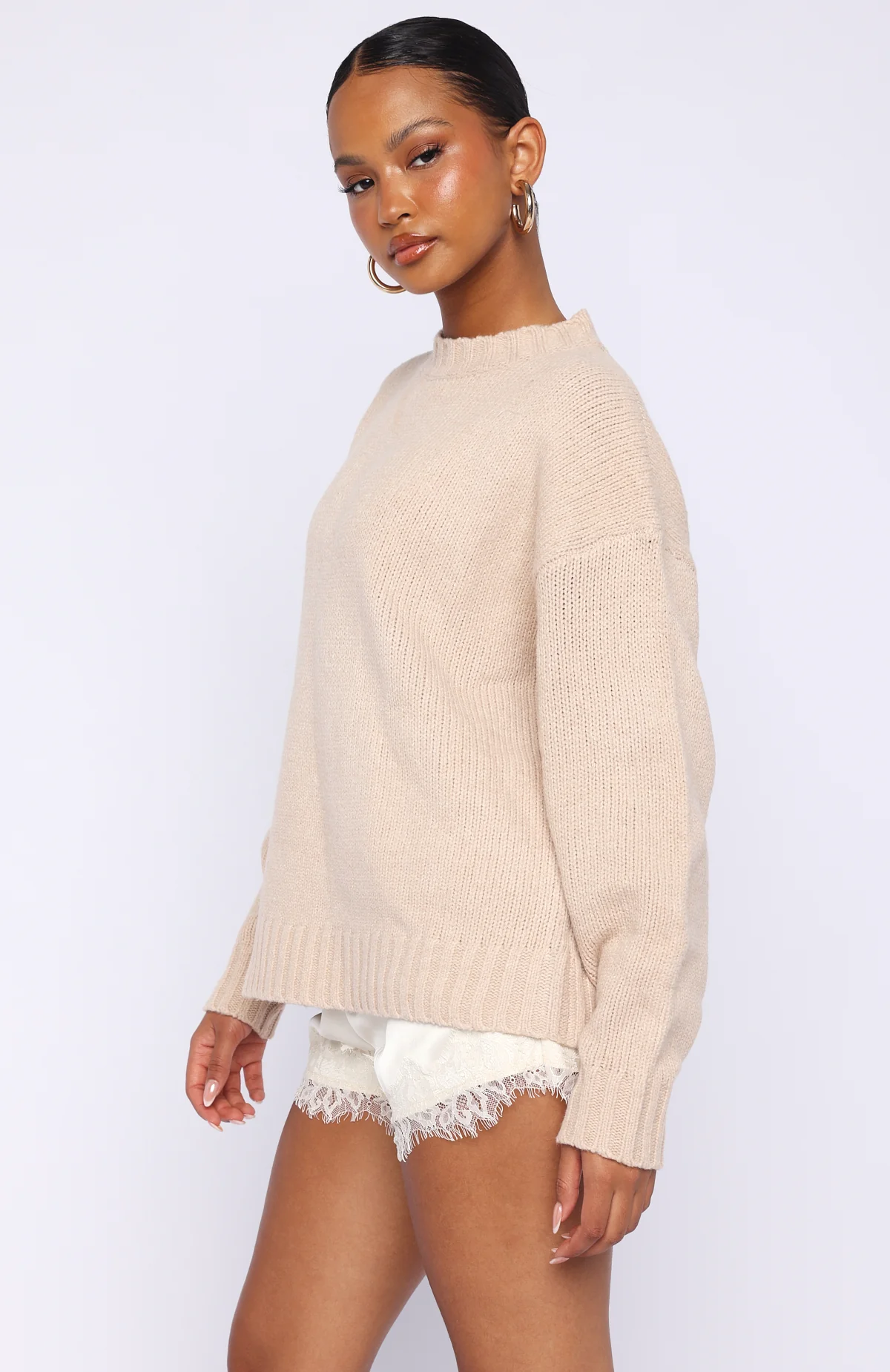 Apres Ski With Me Knit Sweater Beige - Image 3