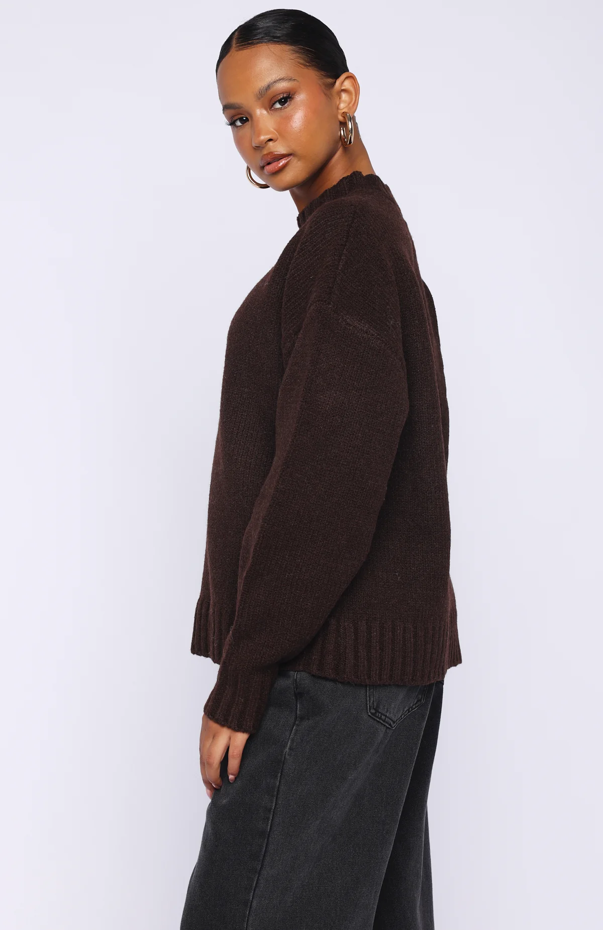 Apres Ski With Me Knit Sweater Chocolate - Image 3