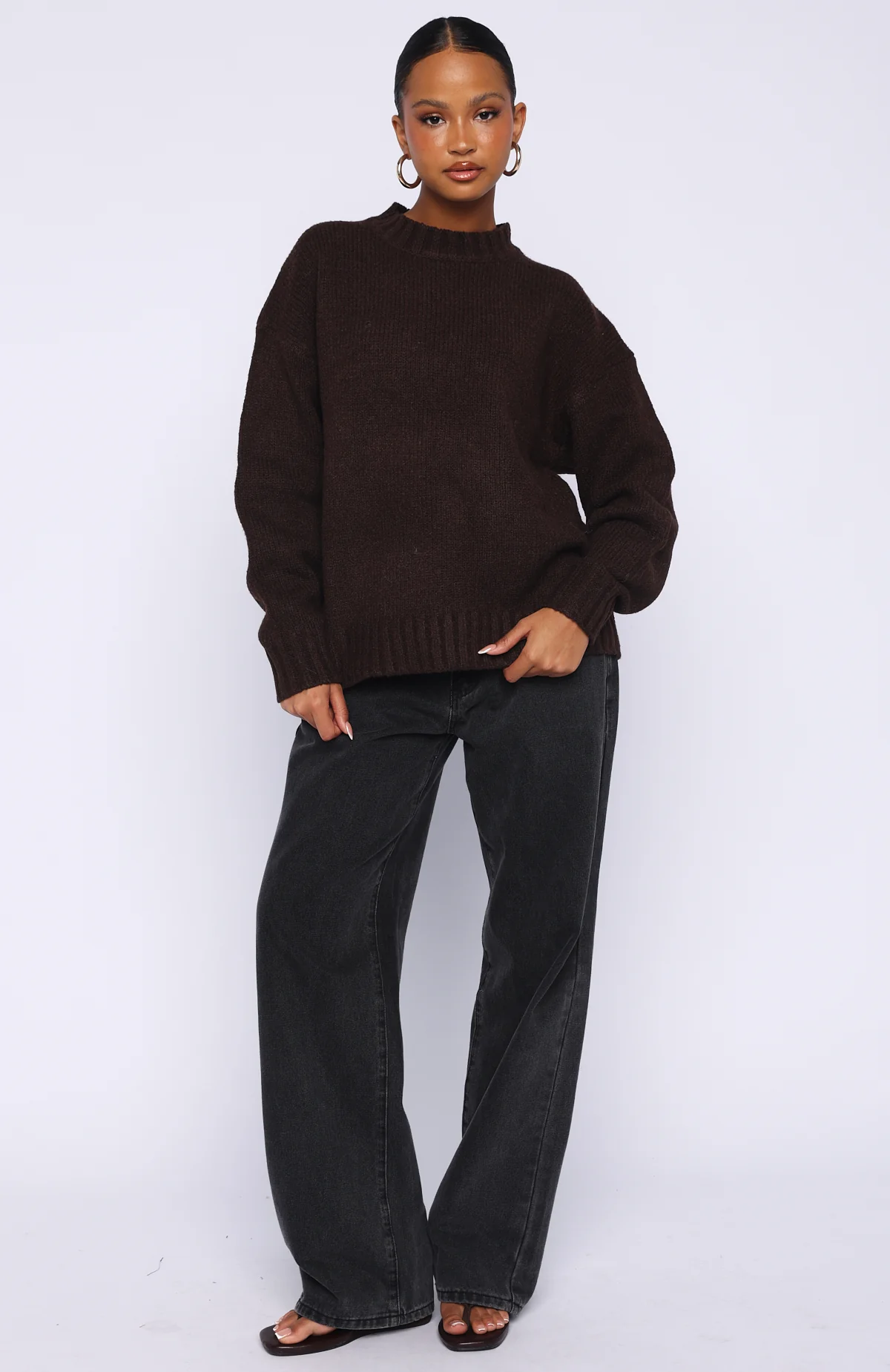 Apres Ski With Me Knit Sweater Chocolate - Image 5
