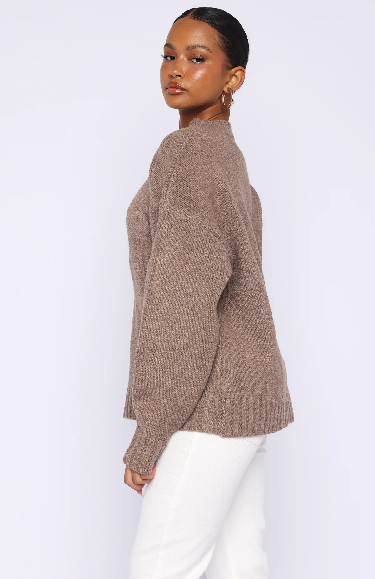 Apres Ski With Me Knit Sweater Taupe - Image 3