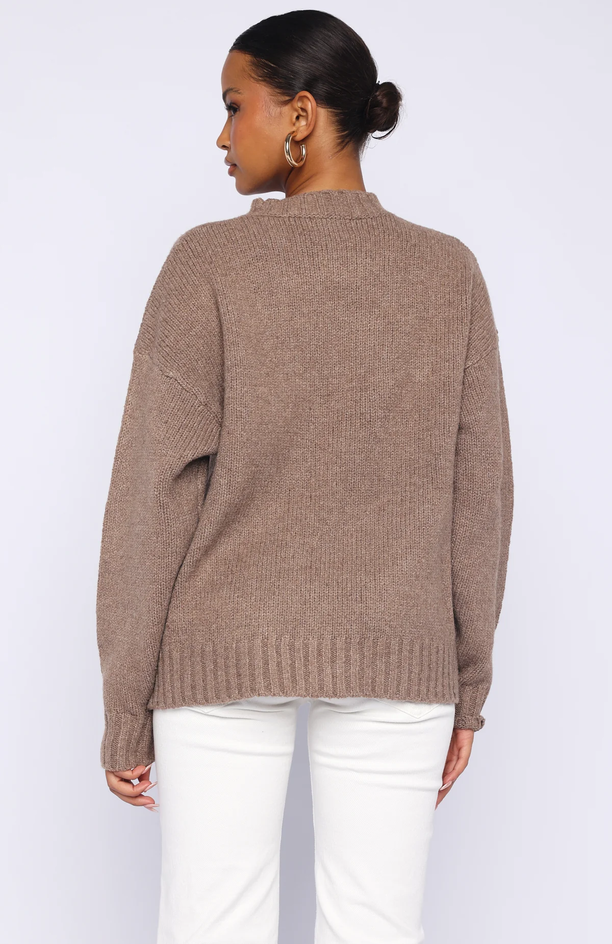 Apres Ski With Me Knit Sweater Taupe - Image 4