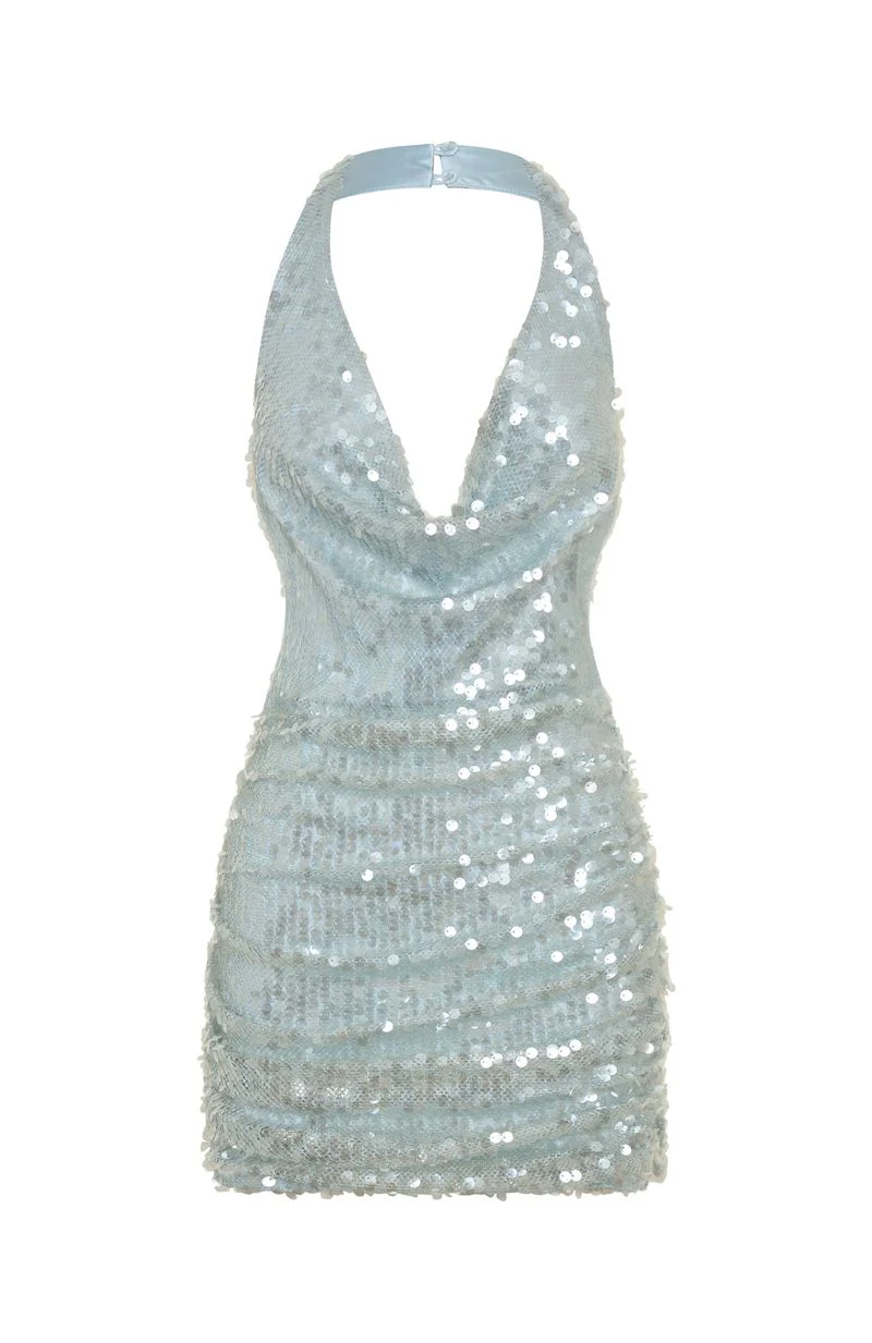 At The Function Halter Mini Dress Mist - Image 7