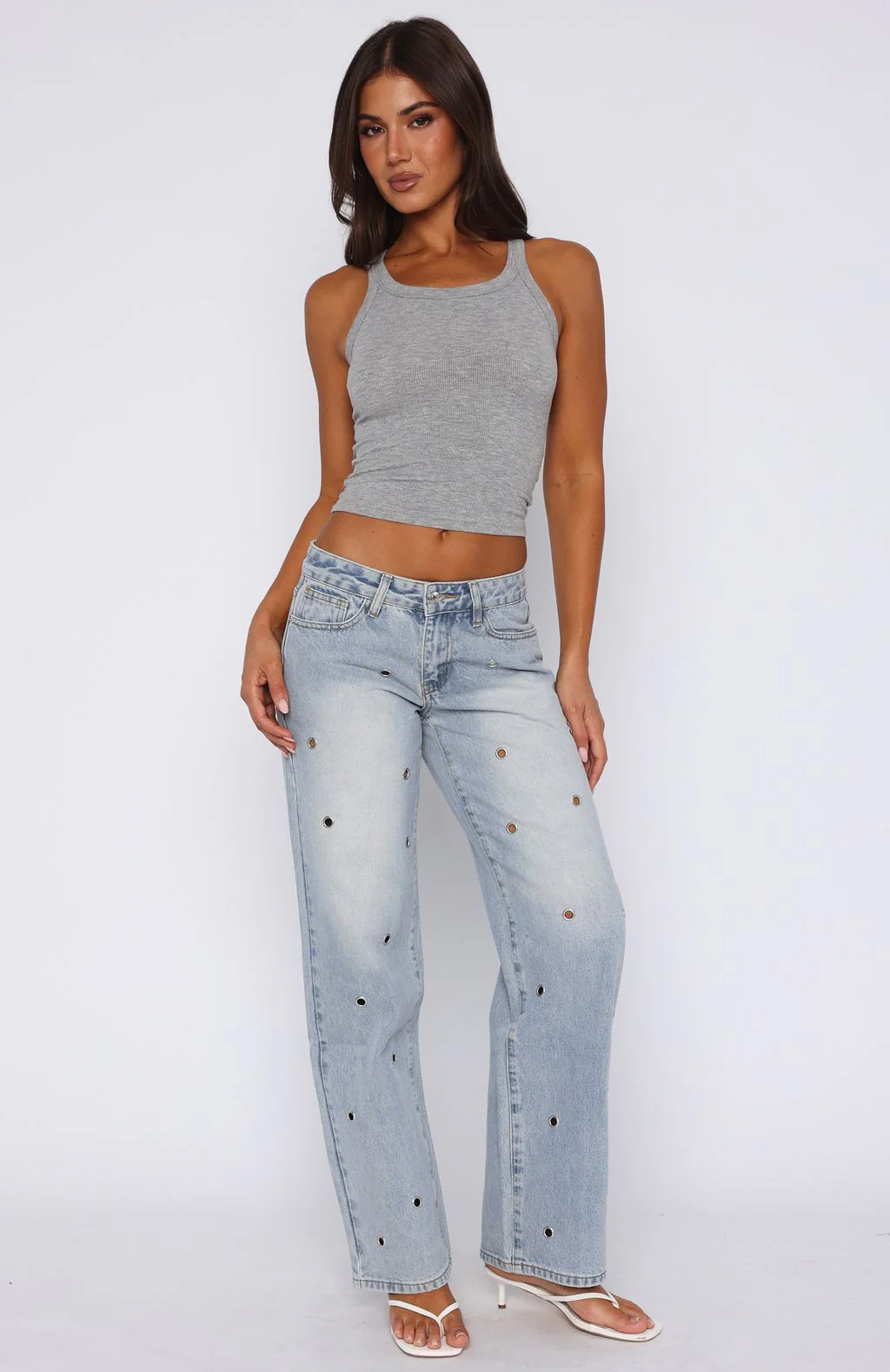 Athina Low Rise Wide Leg Jeans Light Blue - Image 2