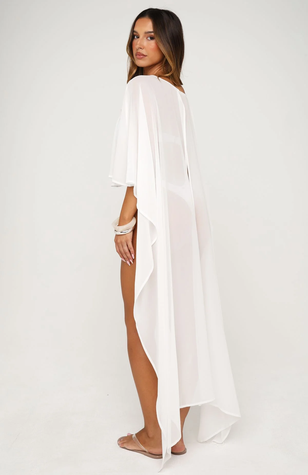 Aura Mist Poncho Top Off White - Image 4
