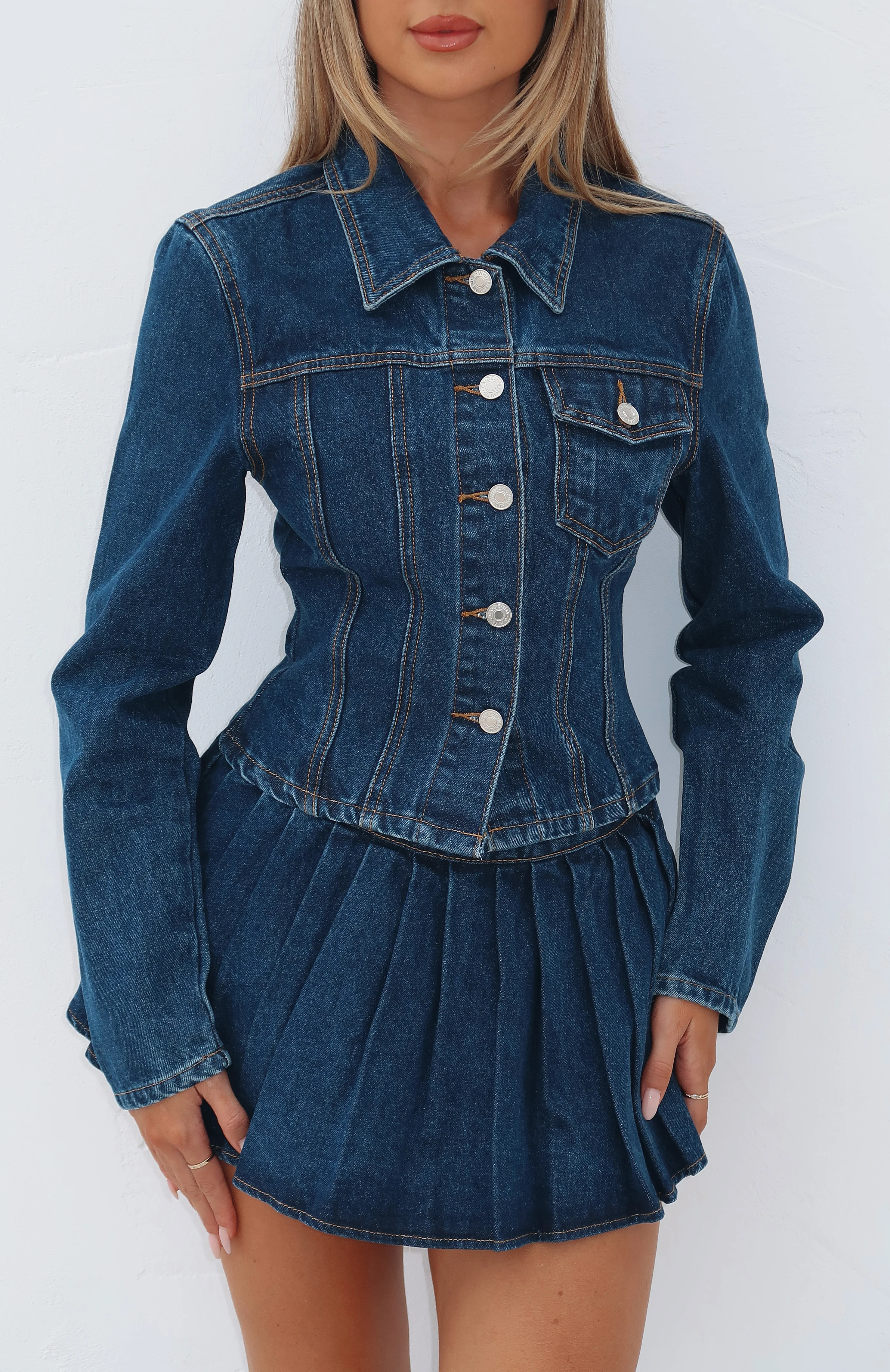 Ayla Denim Jacket Dark Blue - Image 5