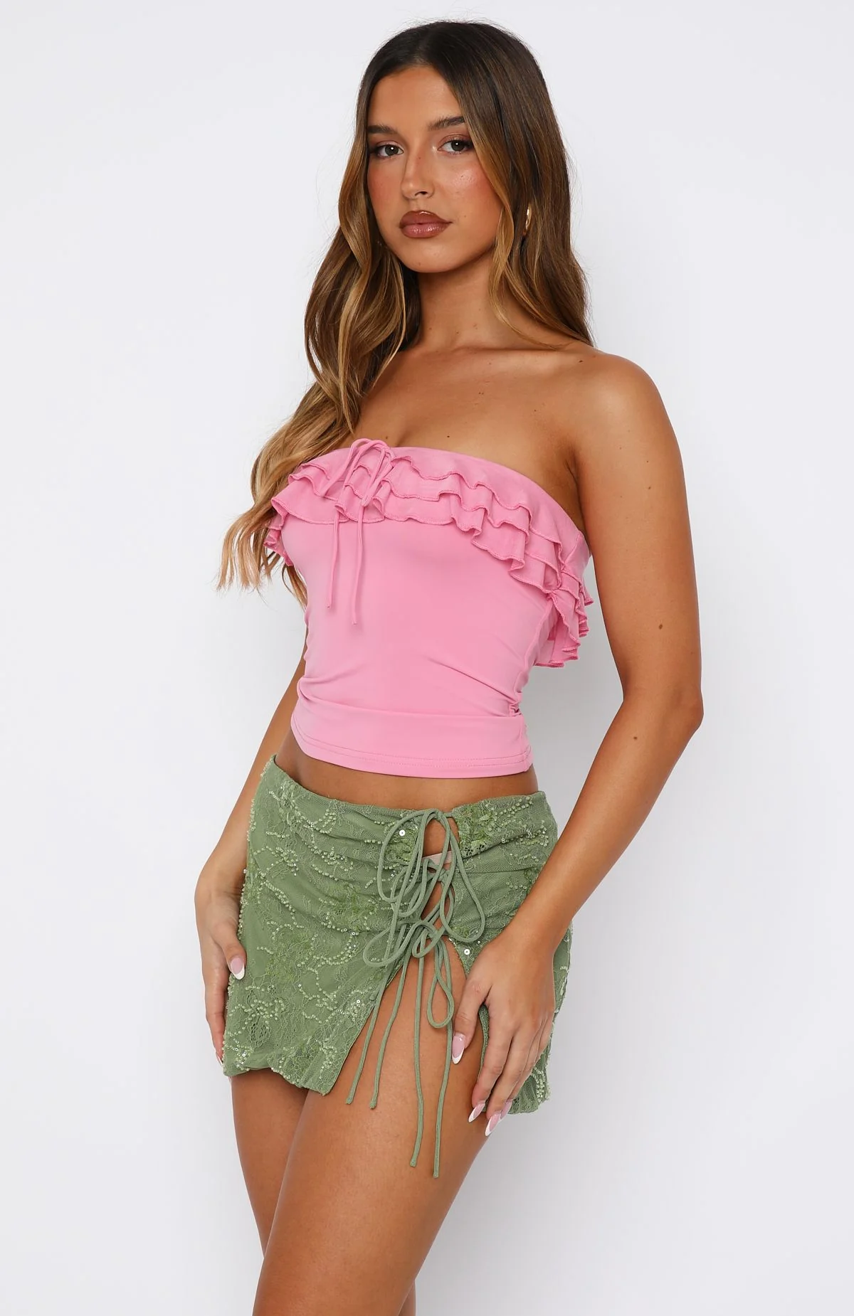 Baby, Come Over Strapless Top Pink - Image 3
