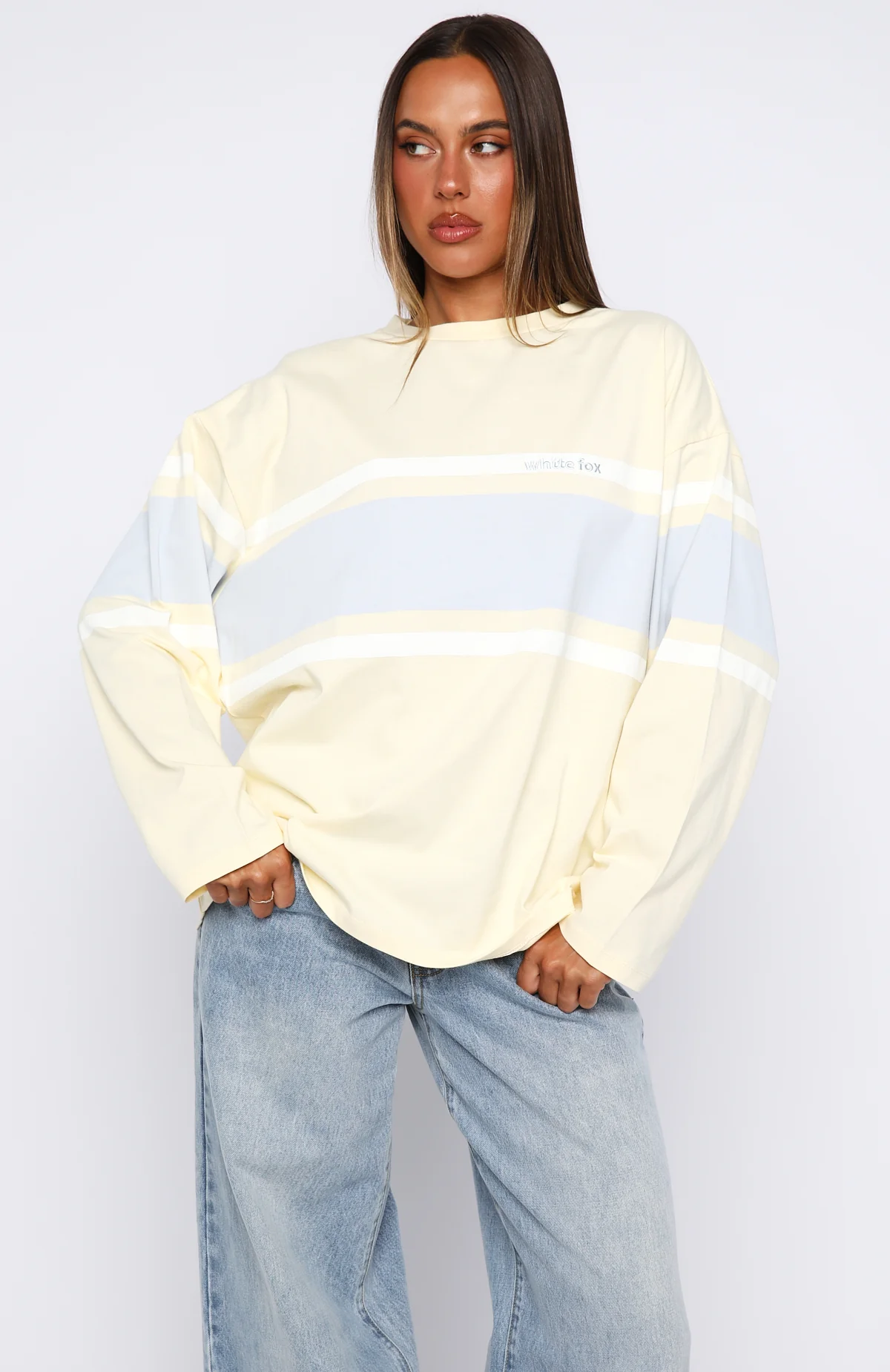 Bad Timing Oversized Long Sleeve Tee Lemon - Image 2
