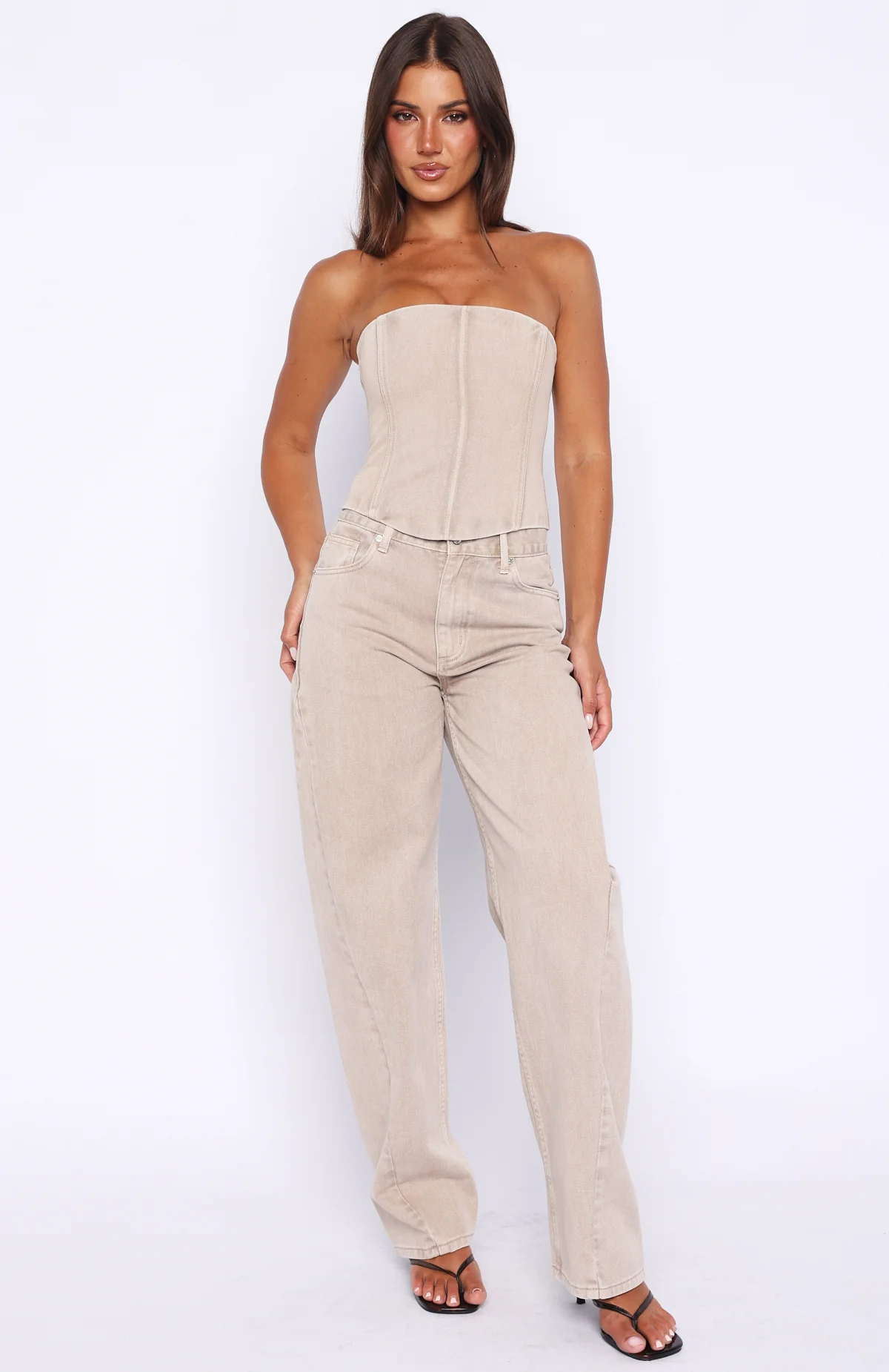Be Mine Forever Denim Bustier Sesame - Image 5