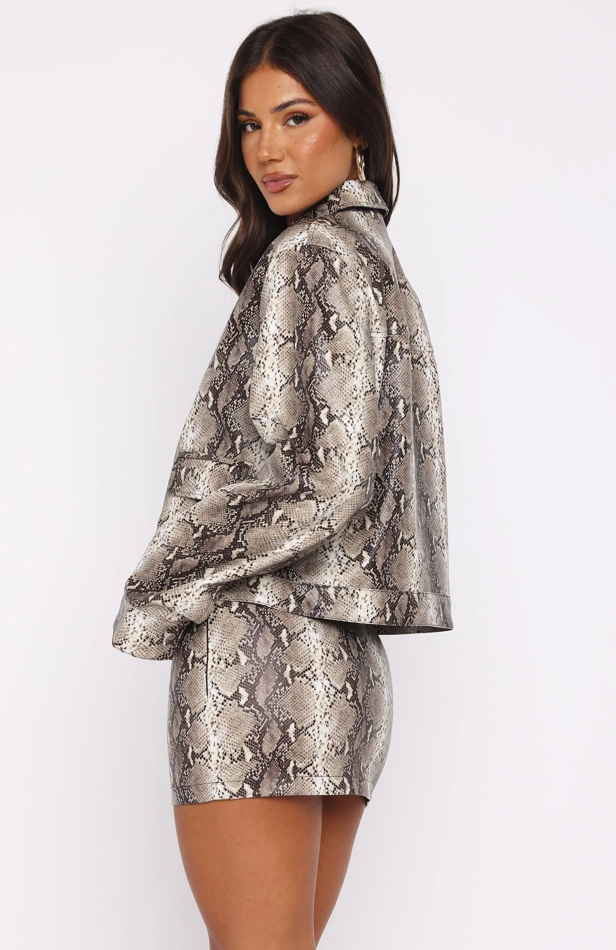 Beautiful Escape PU Jacket Tan Snake - Image 5