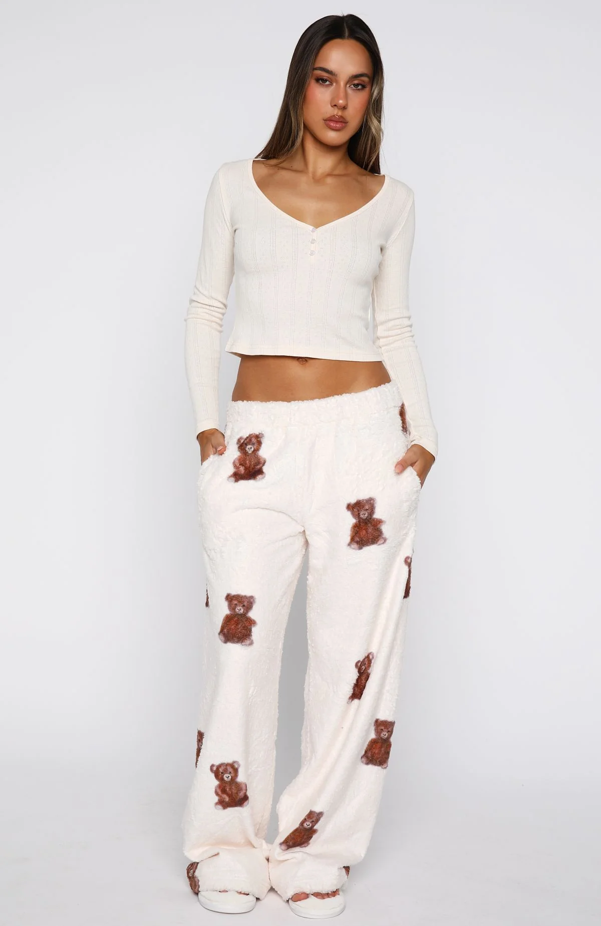 Bedtime Glow Long Sleeve Pyjama Top Cream - Image 5