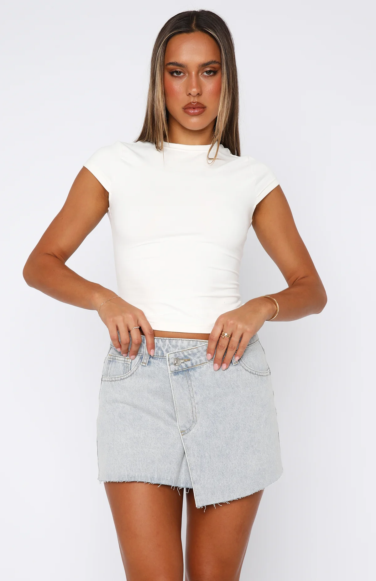 Best For Last Denim Mini Skirt Glacier Blue - Image 2