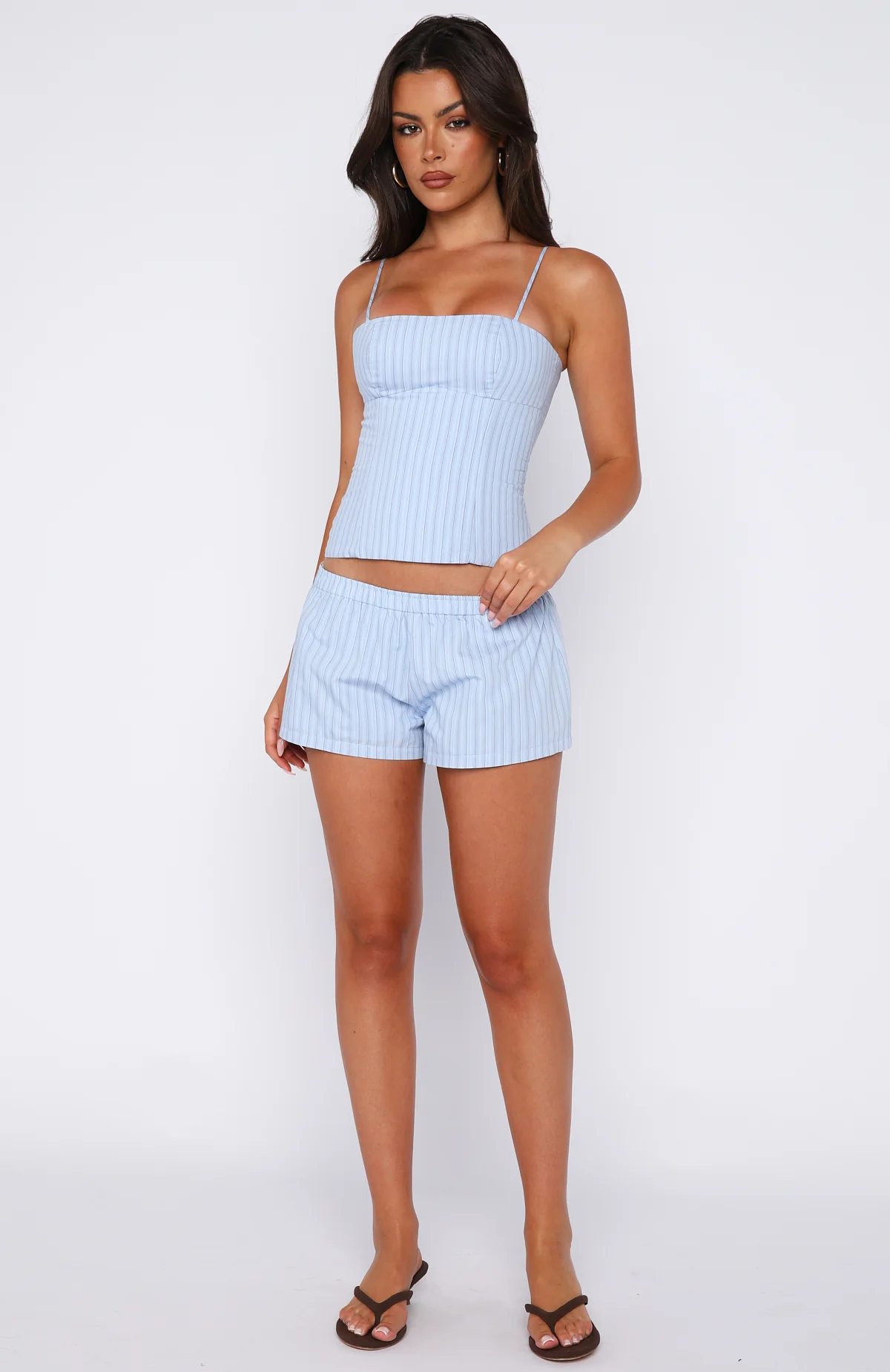 Born To Glow Shorts Blue Stripe - Image 5