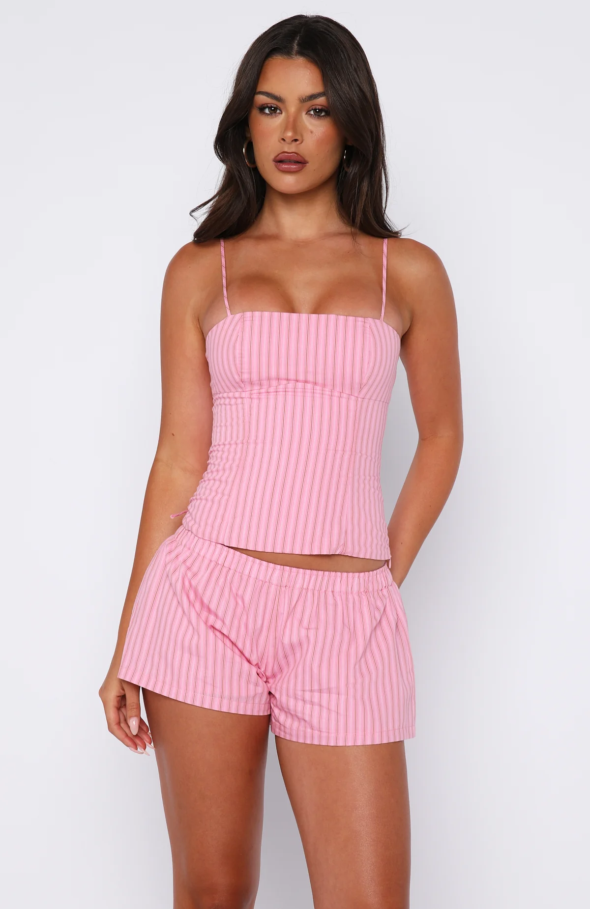 Born To Glow Shorts Pink Stripe - Image 2