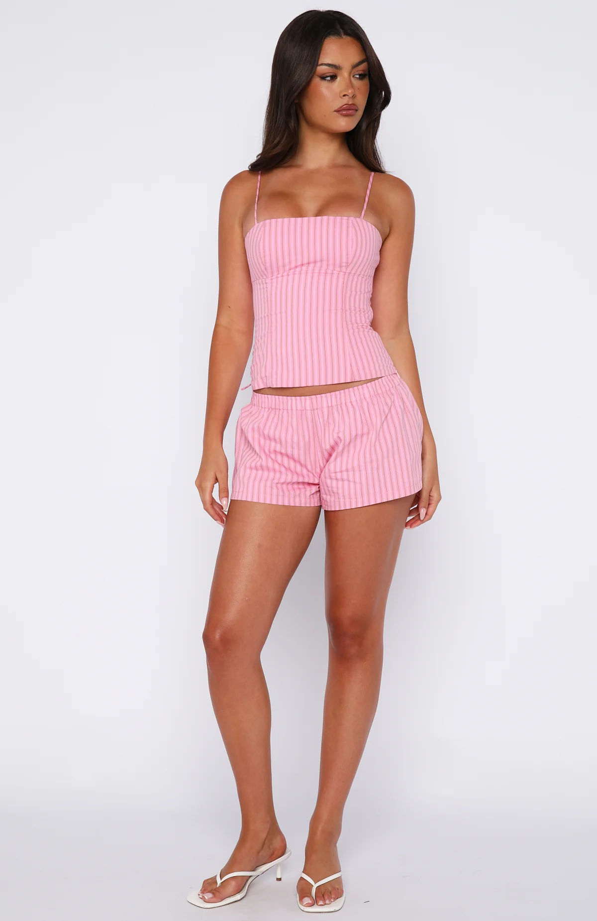 Born To Glow Shorts Pink Stripe - Image 5