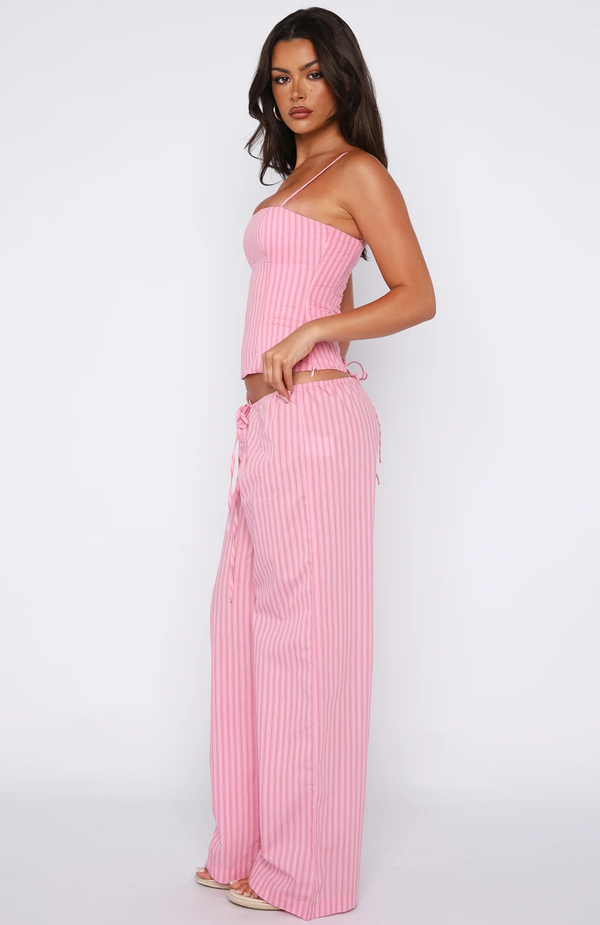 Born To Glow Wide Leg Pants Pink Stripe - Image 3