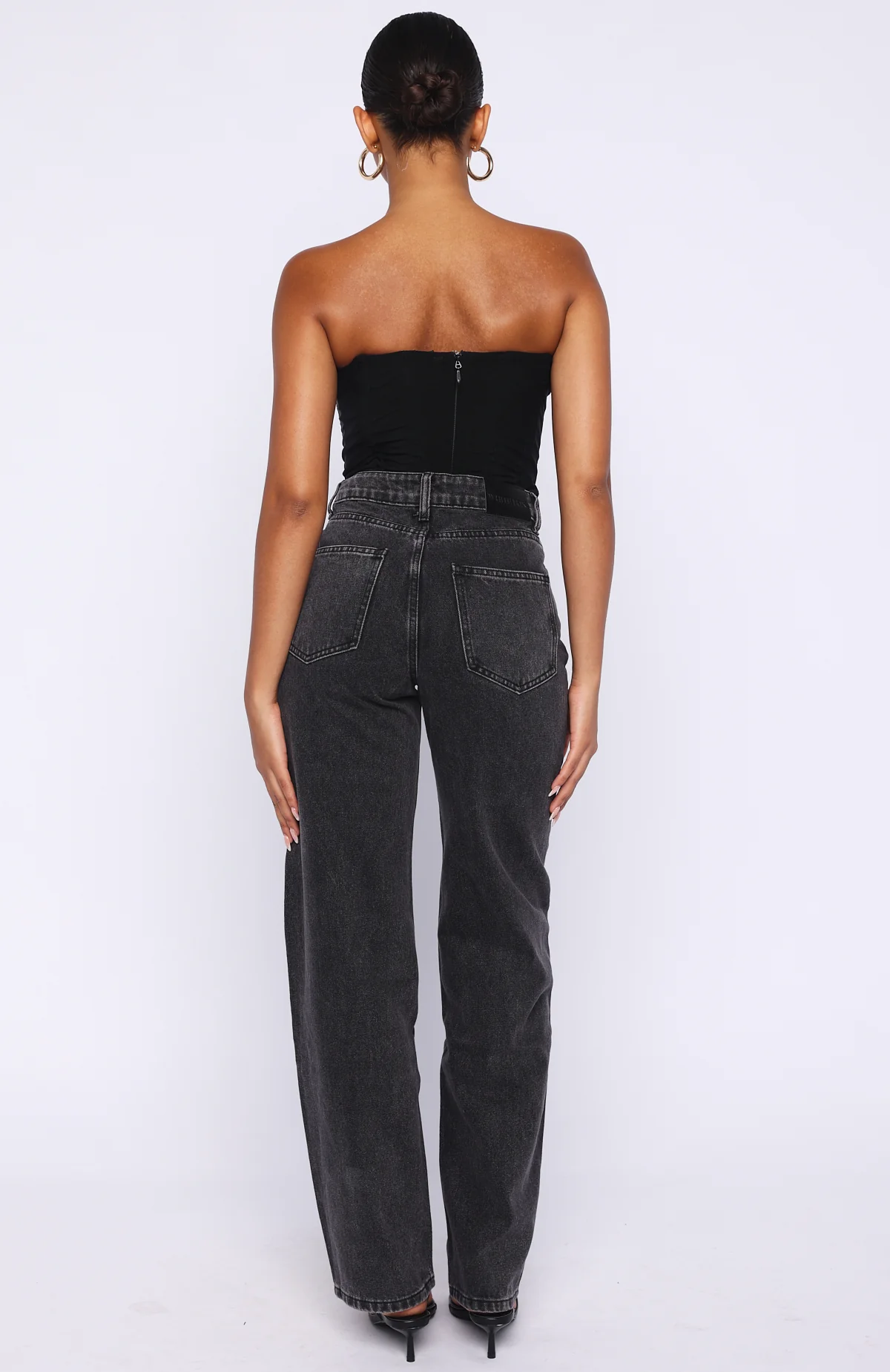 Born To Shine High Waisted Barrel Jeans Black Acid - Image 4