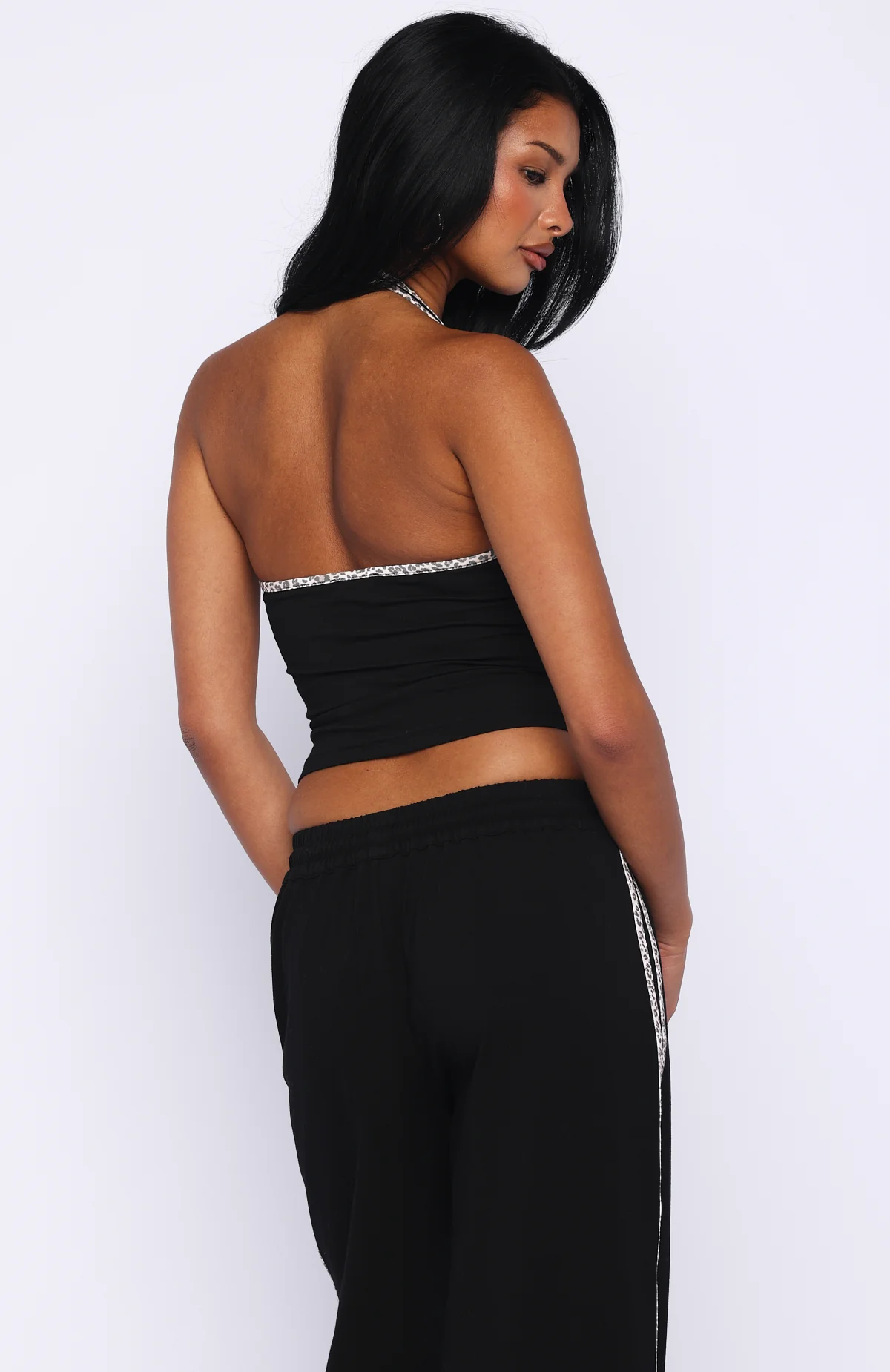 Boss Babe Vibes Halter Top Black - Image 4