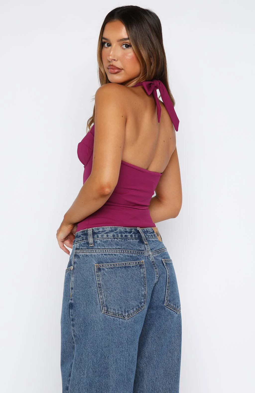 Boy, Bye Halter Bustier Plum - Image 4