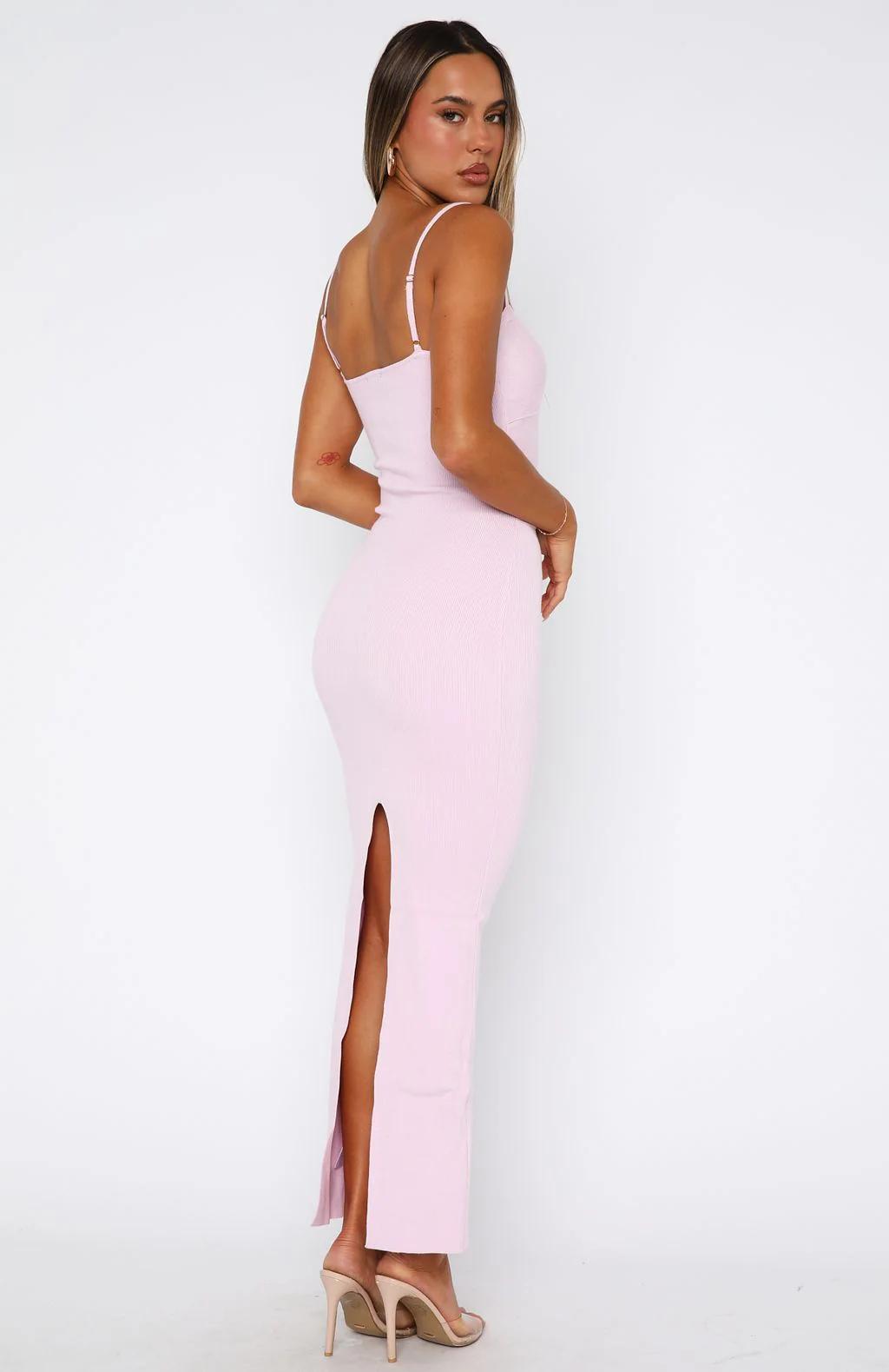Break It Off Maxi Dress Baby Pink - Image 4