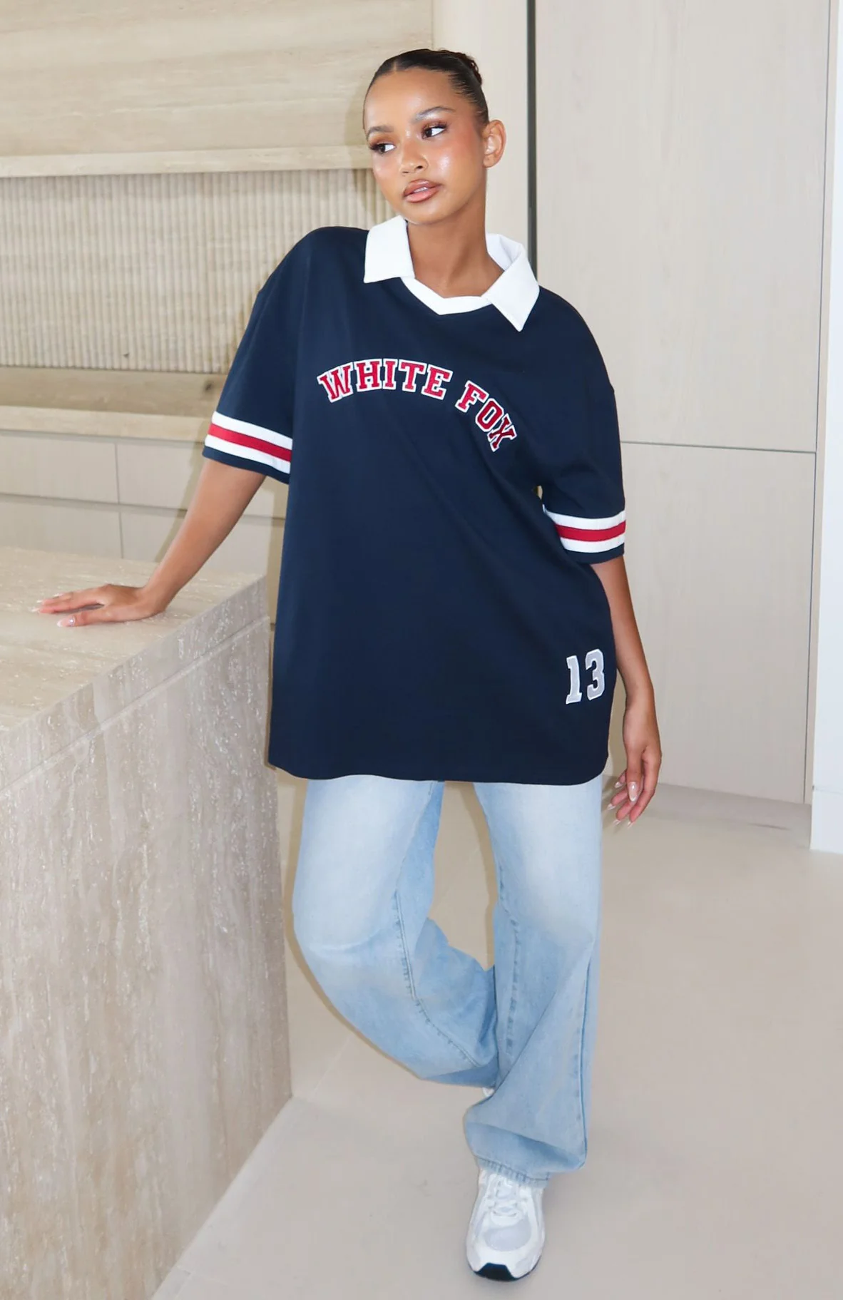 Break It Up Oversized Jersey Navy - Image 2