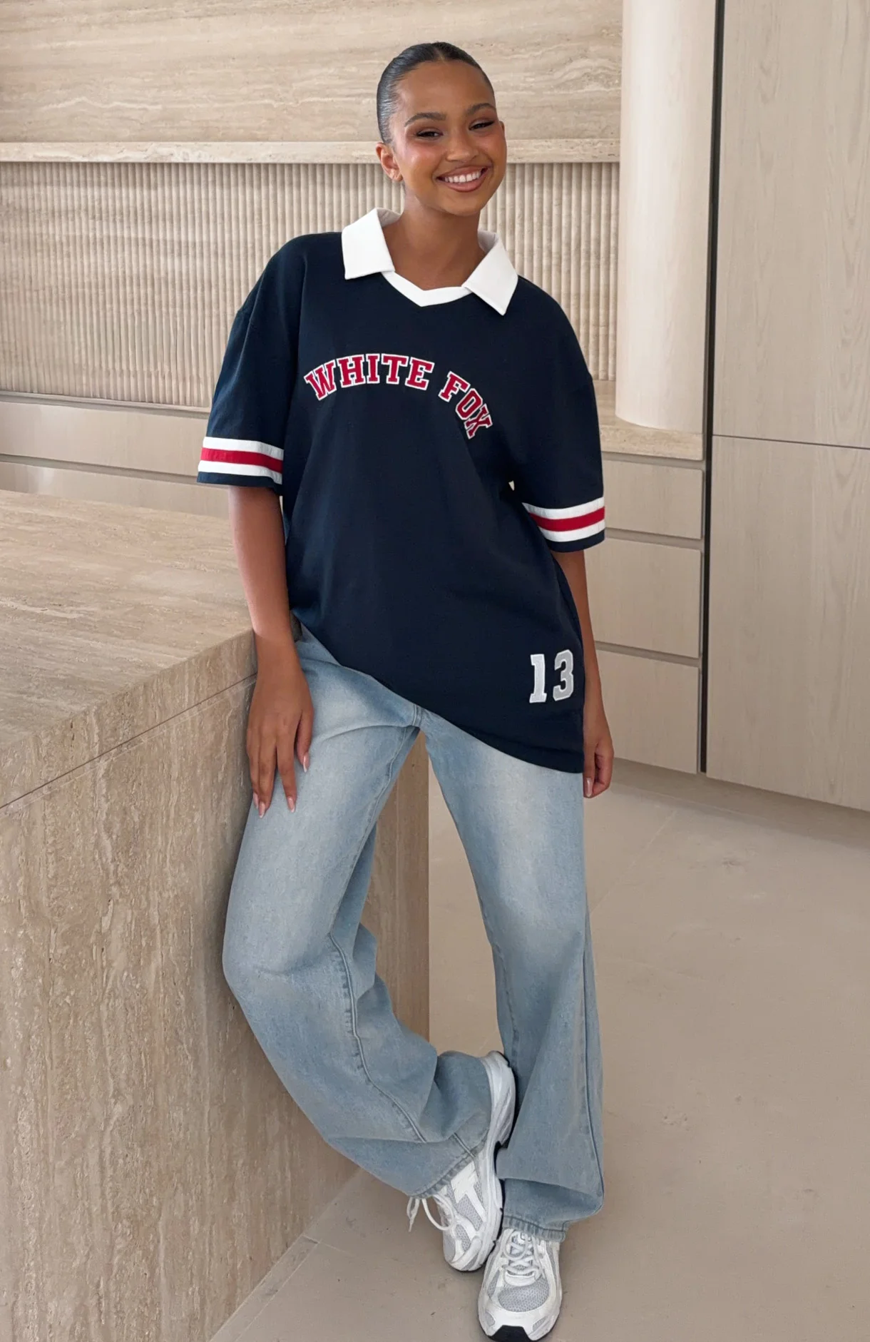 Break It Up Oversized Jersey Navy - Image 7