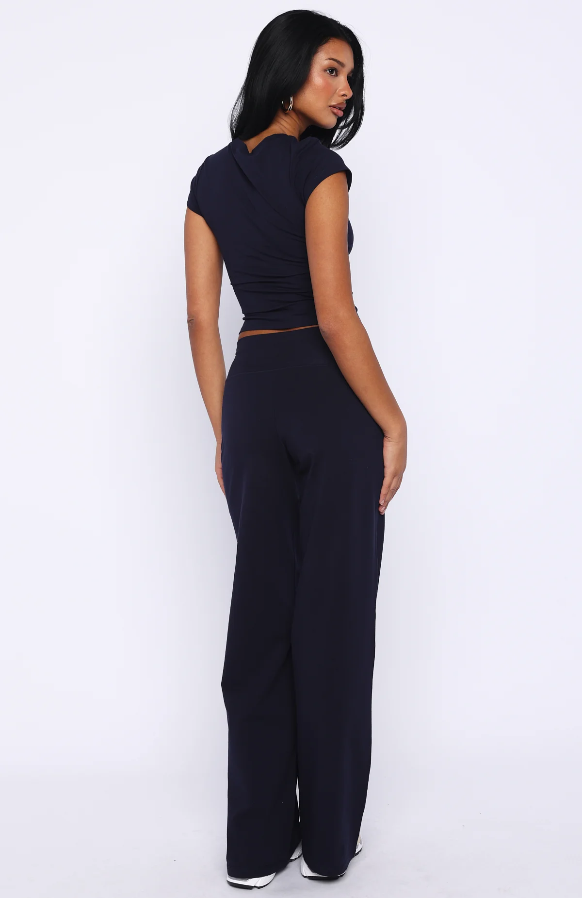 Break The Records Wide Leg Pants Navy - Image 4