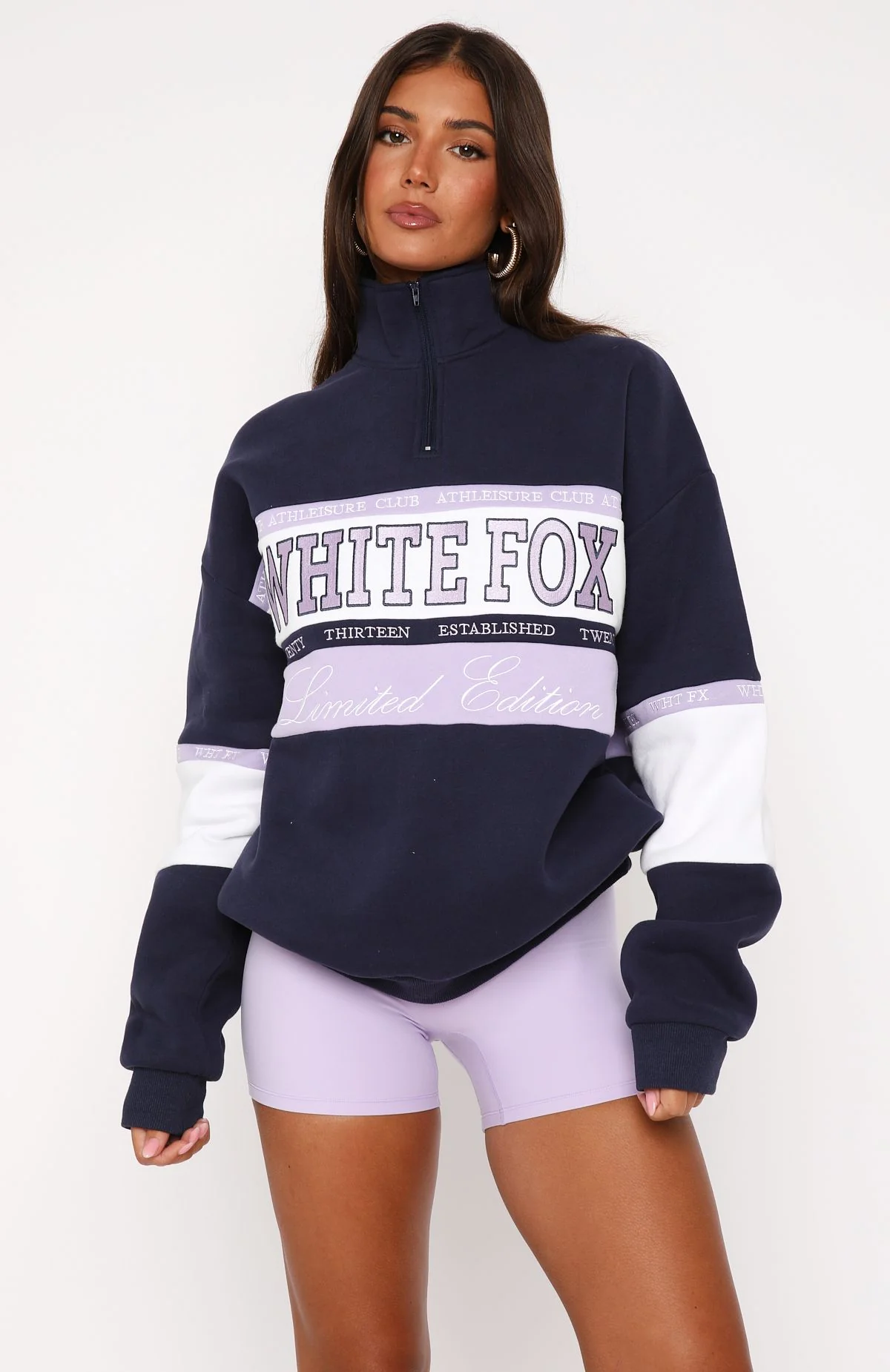 Breaking Ground Zip Front Sweater Navy - Image 2