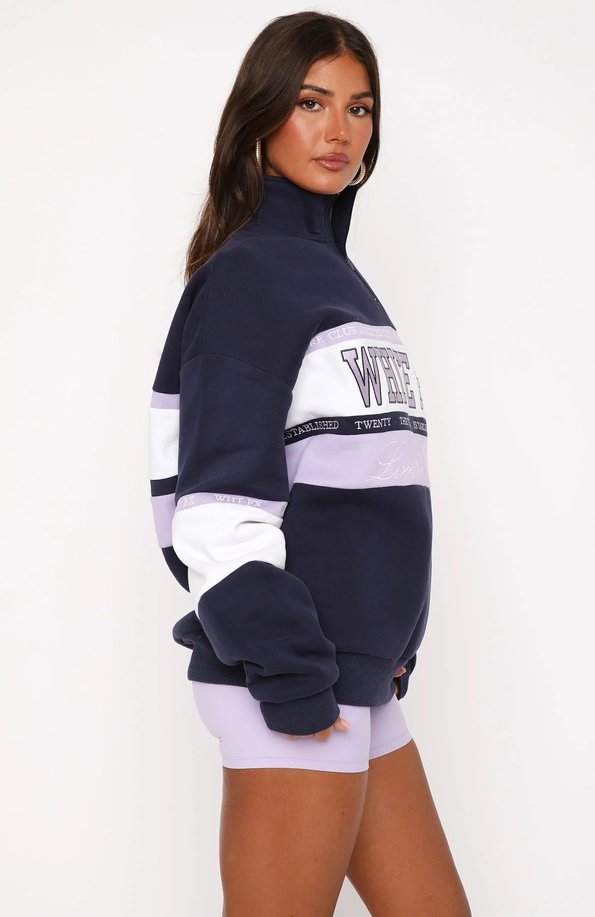 Breaking Ground Zip Front Sweater Navy - Image 3