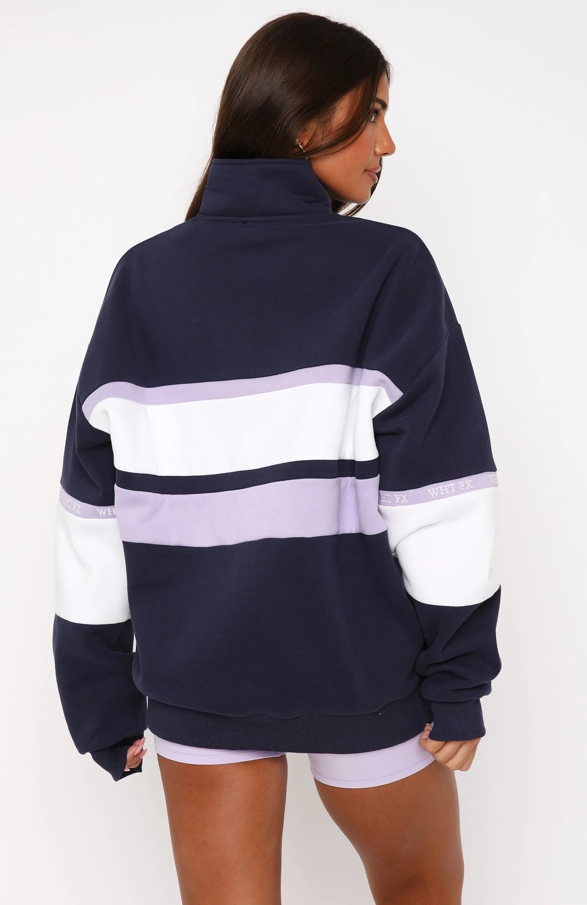 Breaking Ground Zip Front Sweater Navy - Image 4