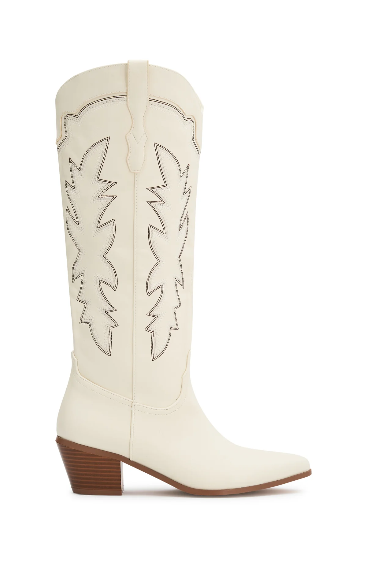 Briar Knee High Cowboy Boots Cream - Image 6